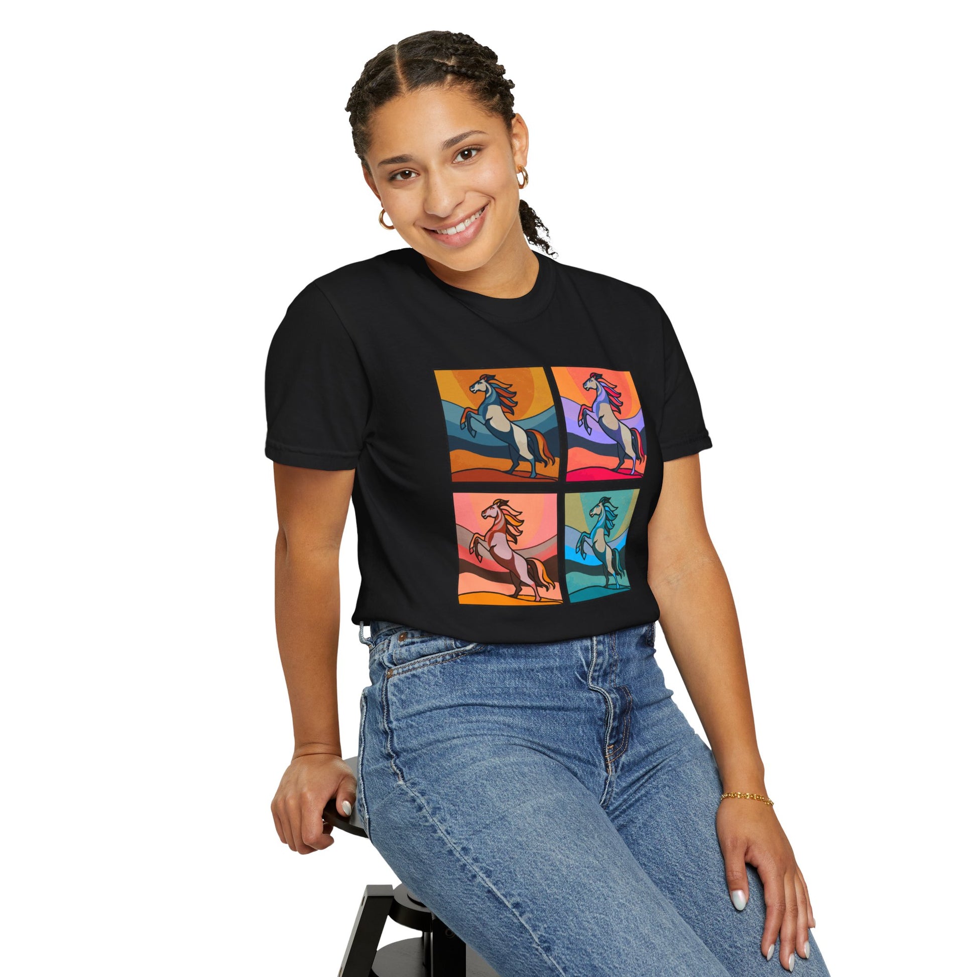 Horse Lover T-Shirt - Bold and Colorful Modern Artsy Design
