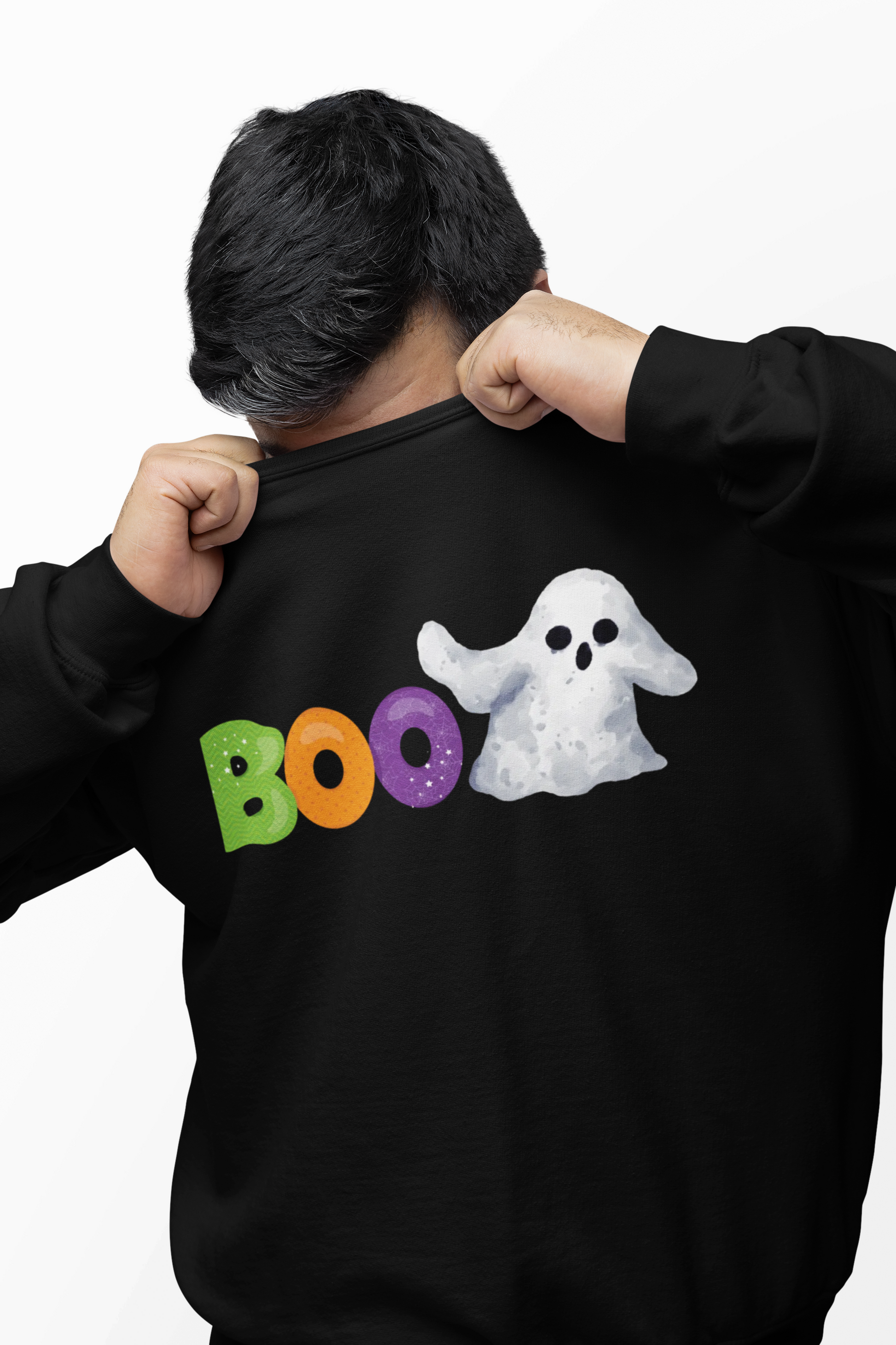 Halloween Ghost Boo Sweatshirt, Unisex Crewneck for Fall Celebrations, Cozy Casual Wear, Halloween Gift, Spooky Season Apparel