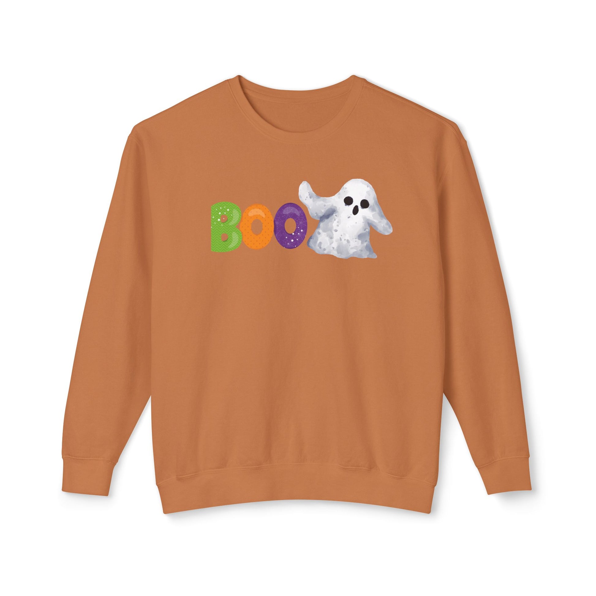 Halloween Ghost Boo Sweatshirt, Unisex Crewneck for Fall Celebrations, Cozy Casual Wear, Halloween Gift, Spooky Season Apparel