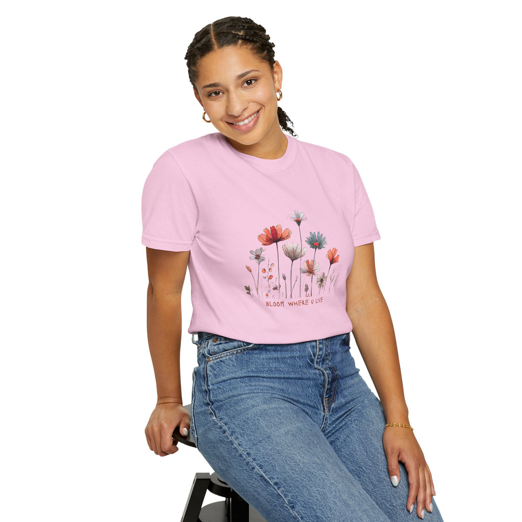 Wild Flower Graphic T-shirt, Modern, simple, nice gift idea