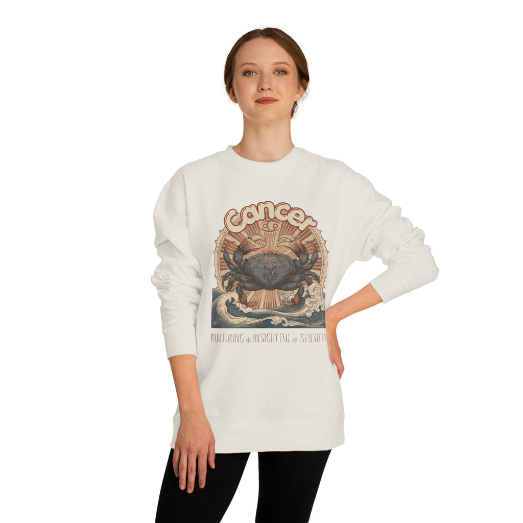 Retro inspired Horoscope for Cancer Zodiac sign Crewneck Sweatshirt — Giftable for Cancer birthdays