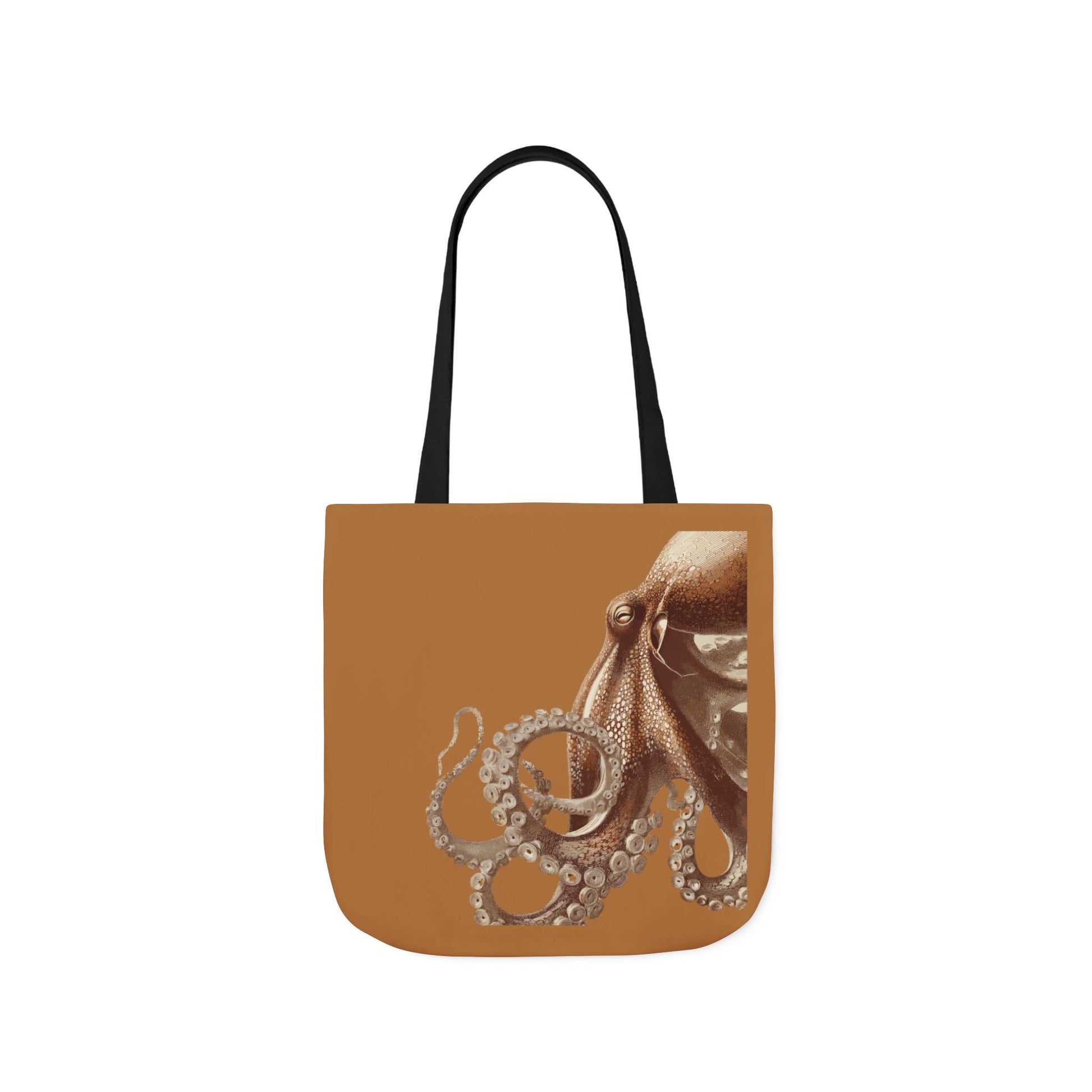 Nautical Octopus Canvas Tote Bag with Color Straps, Boho Beach Bag, Eco-Friendly Grocery Tote, Gift for Sea Lovers, Nautical Art Tote