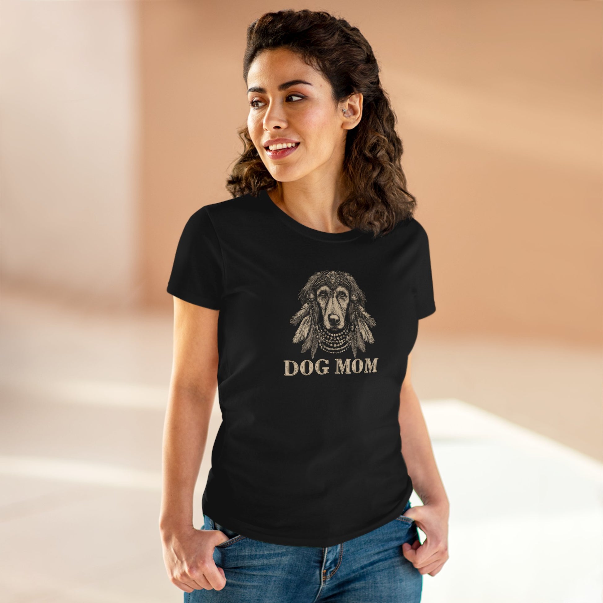 Dog Mom Women's Tee, Cute Dog Lover Shirt, Pet-Inspired Cotton Tee, Gift for Dog Moms, Animal Lover Apparel