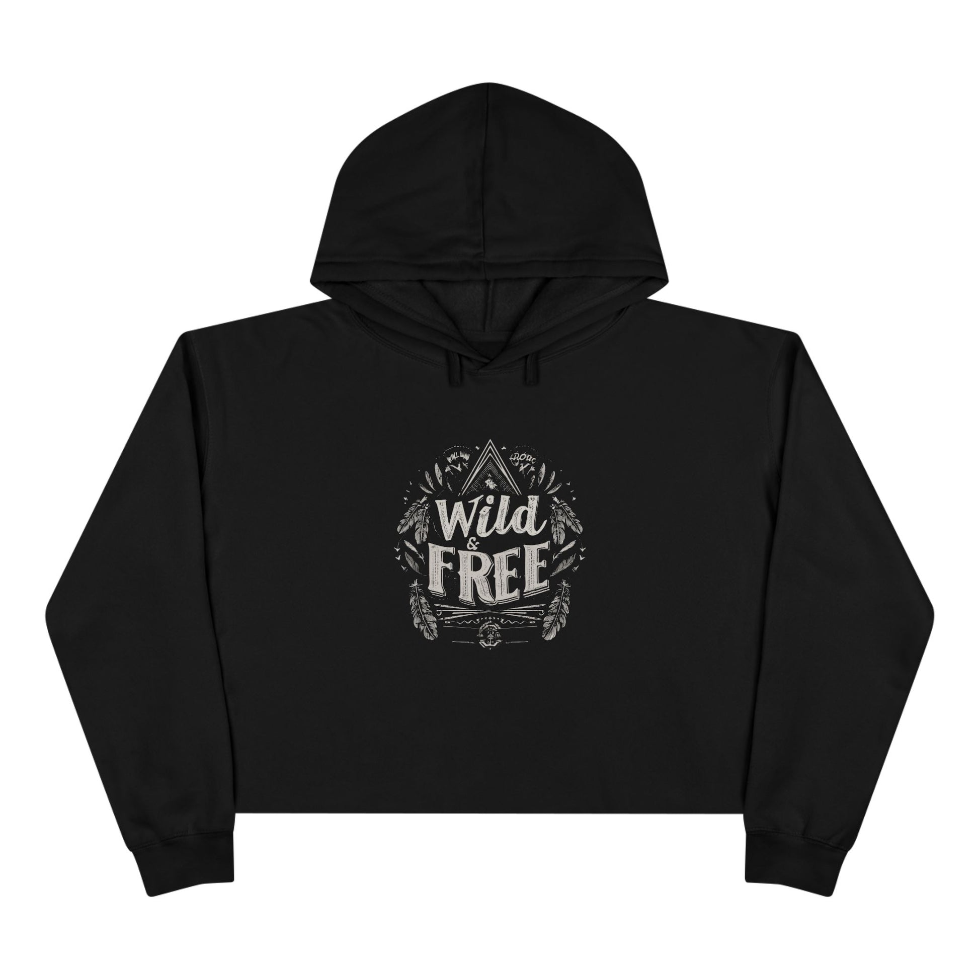 Wild & Free Crop Hoodie for Adventurers, Boho Style, Gift for Nature Lovers, Casual Wear, Perfect for Festivals, Eco-Friendly Apparel