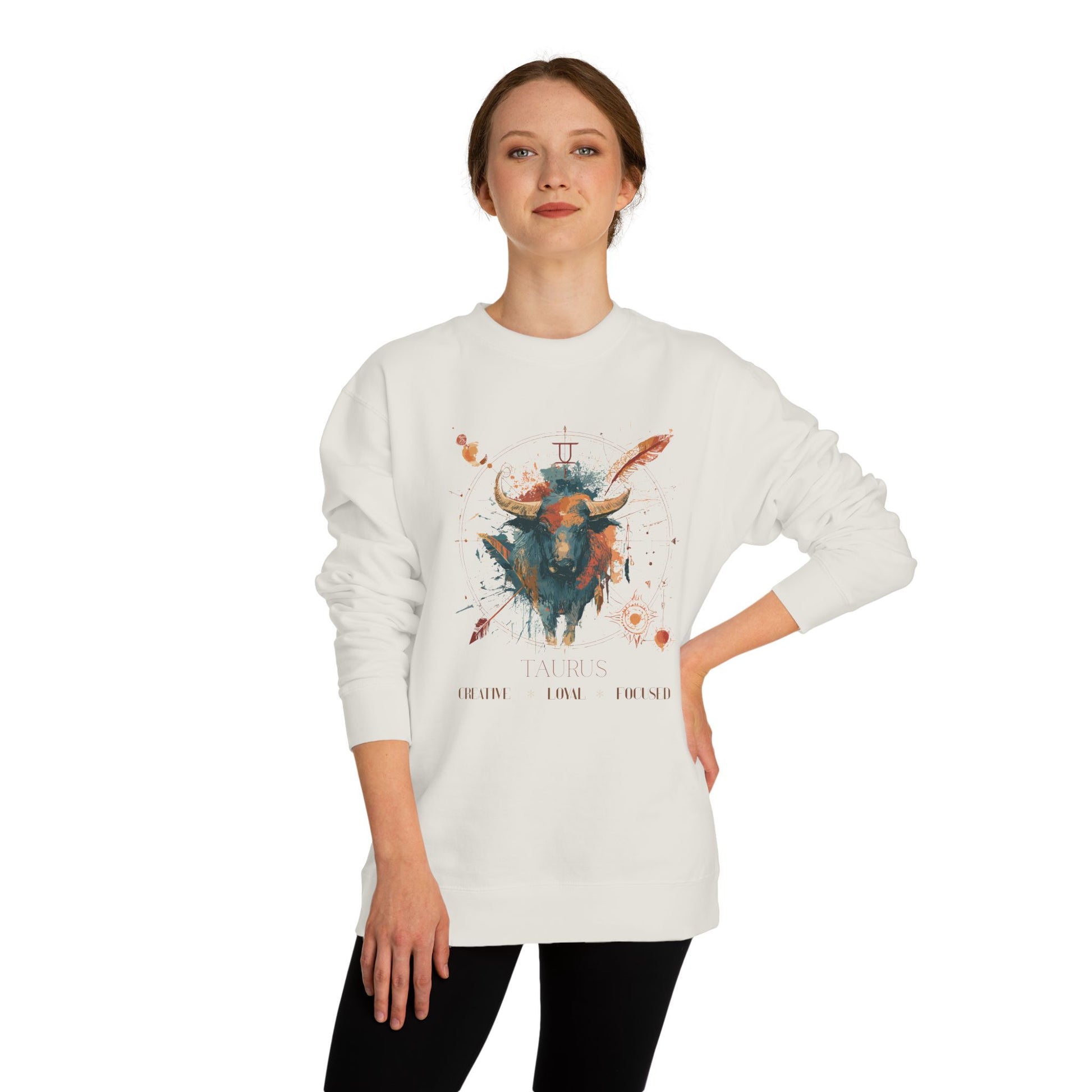 Retro inspired Taurus Zodiac Crewneck Sweatshirt — Muted desert colors Horoscope birthdays giftables
