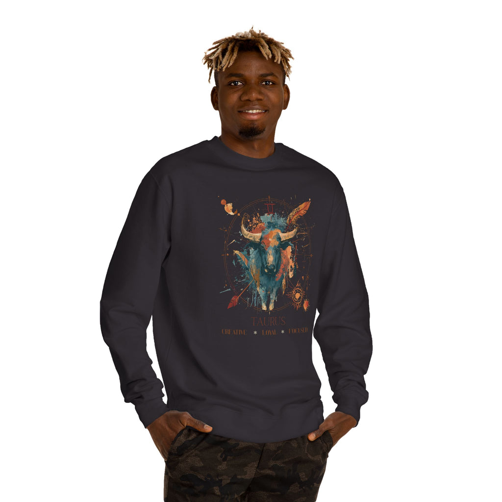 Retro inspired Taurus Zodiac Crewneck Sweatshirt — Muted desert colors Horoscope birthdays giftables