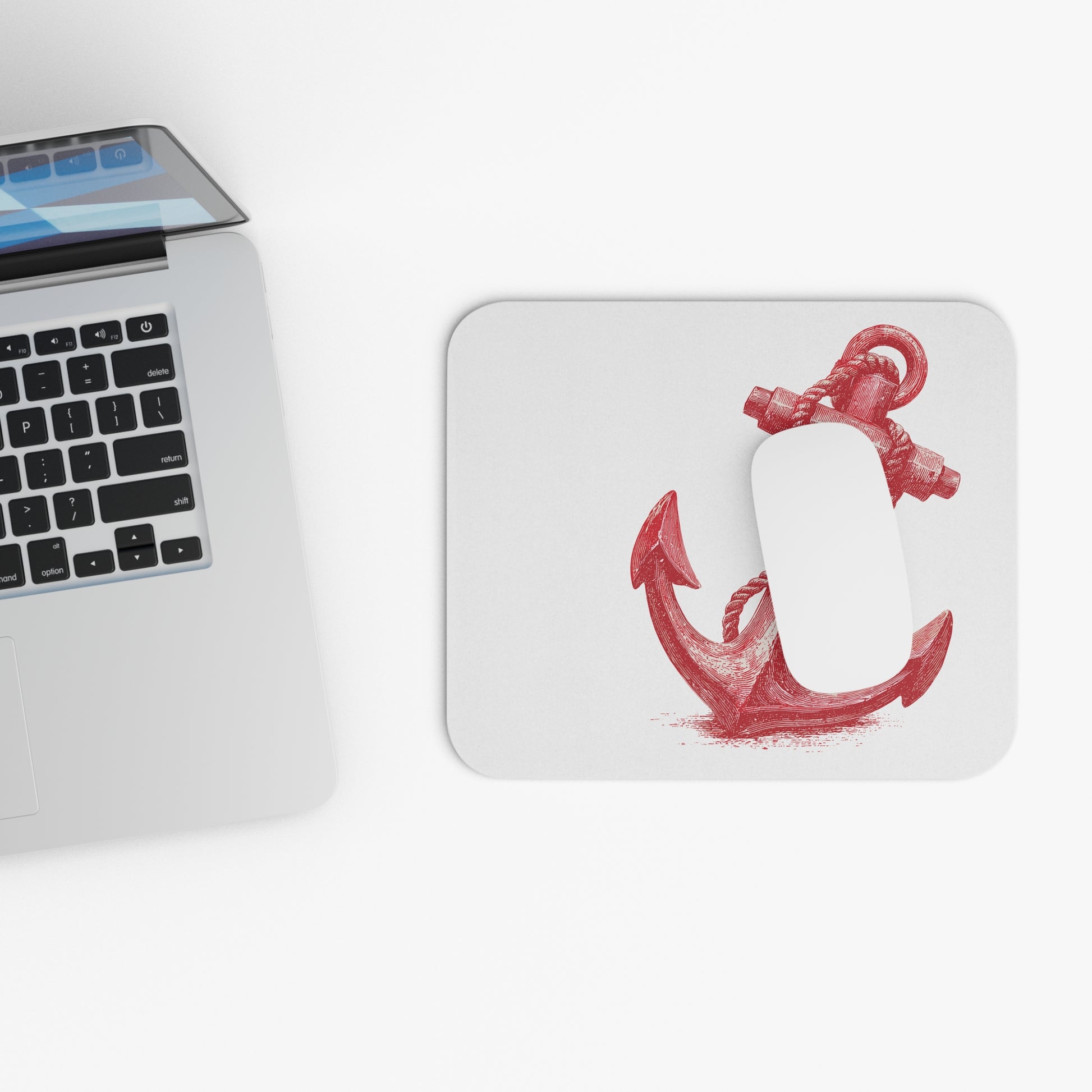 Nautical Anchor Mouse Pad, Coastal Office Decor, Anchor Design Mouse Pad, Gifts for Sea Lover Desk Accessories
