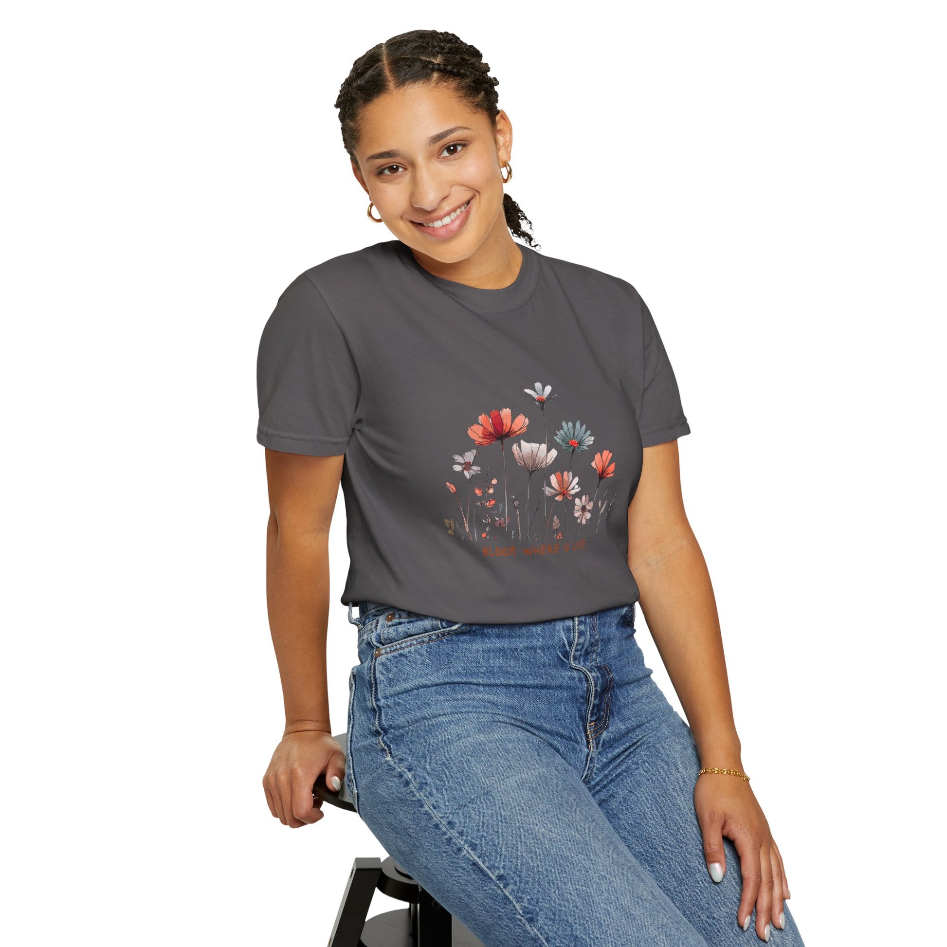 Wild Flower Graphic T-shirt, Modern, simple, nice gift idea
