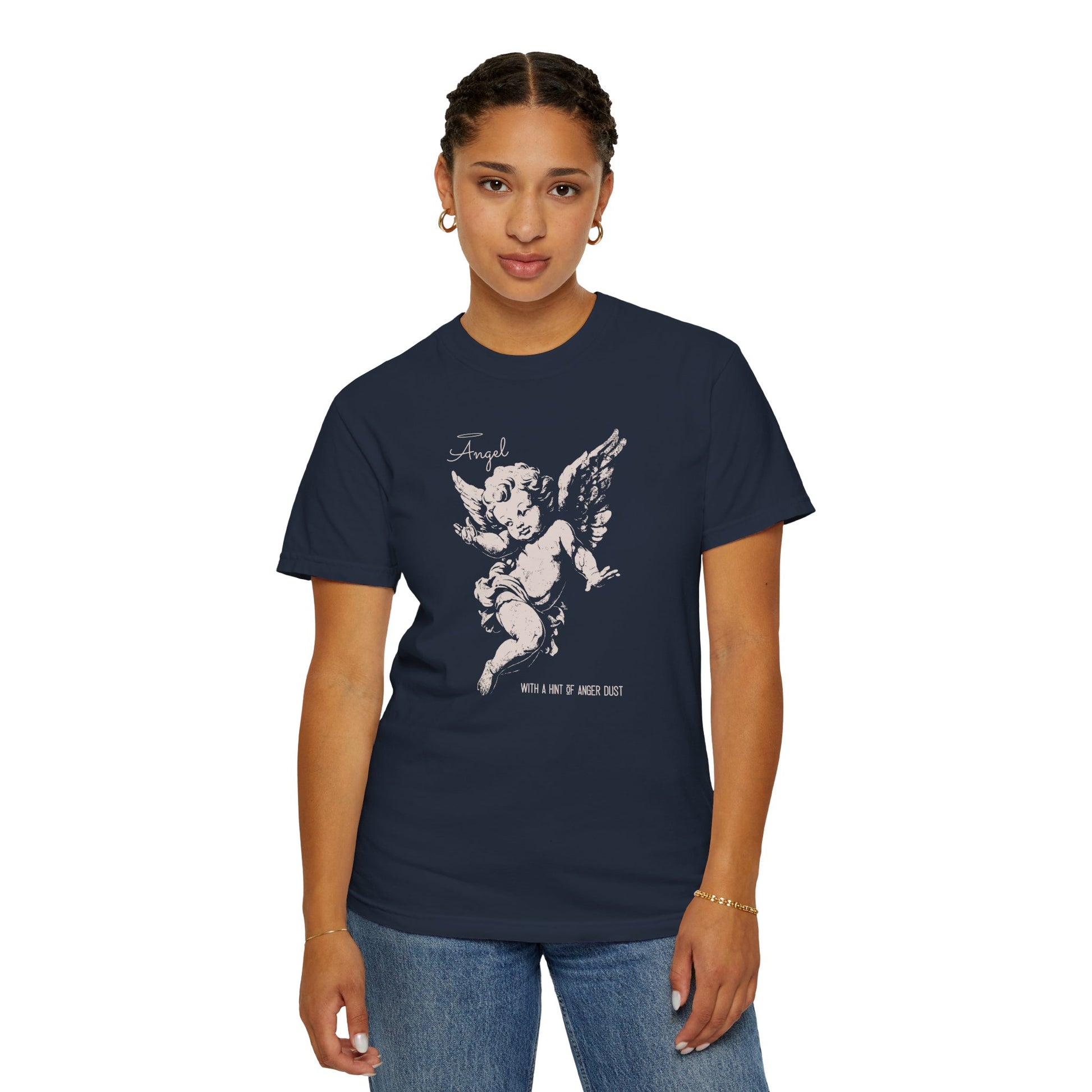 Vintage Cherub T-shirt - Classic Angel Design for Women