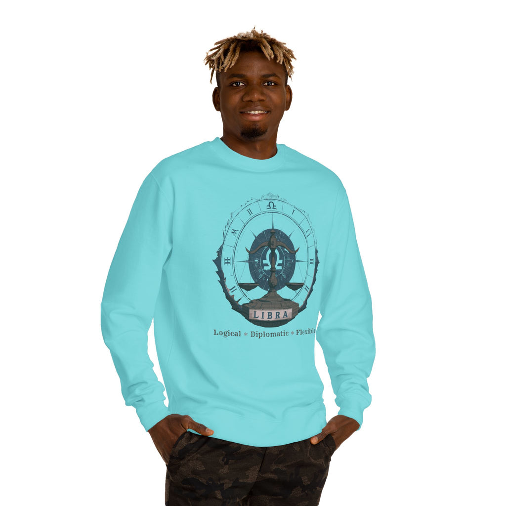 Vintage inspired Libra Zodiac Sweatshirt – Libra Scales Crewneck (Logical • Diplomatic • Flexible Birthdays & celebrations