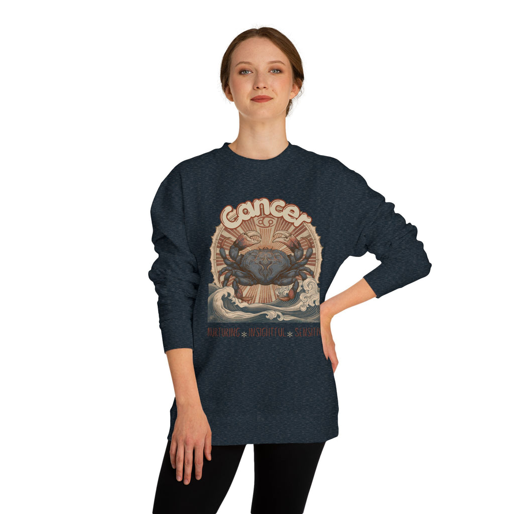 Retro inspired Horoscope for Cancer Zodiac sign Crewneck Sweatshirt — Giftable for Cancer birthdays