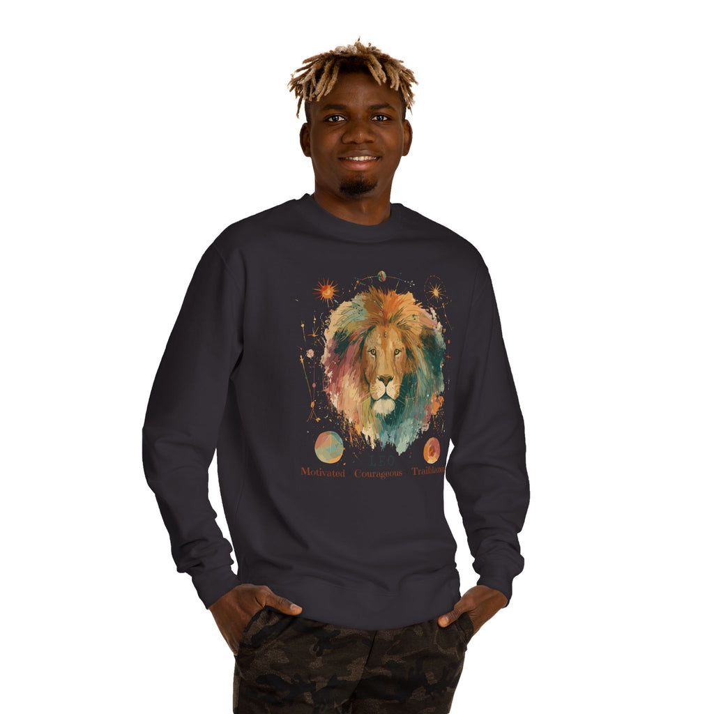 Retro inspired Leo Zodiac Sweatshirt — Bold Lion Astrology Crewneck Astrological birthday crewneck sweatshirt