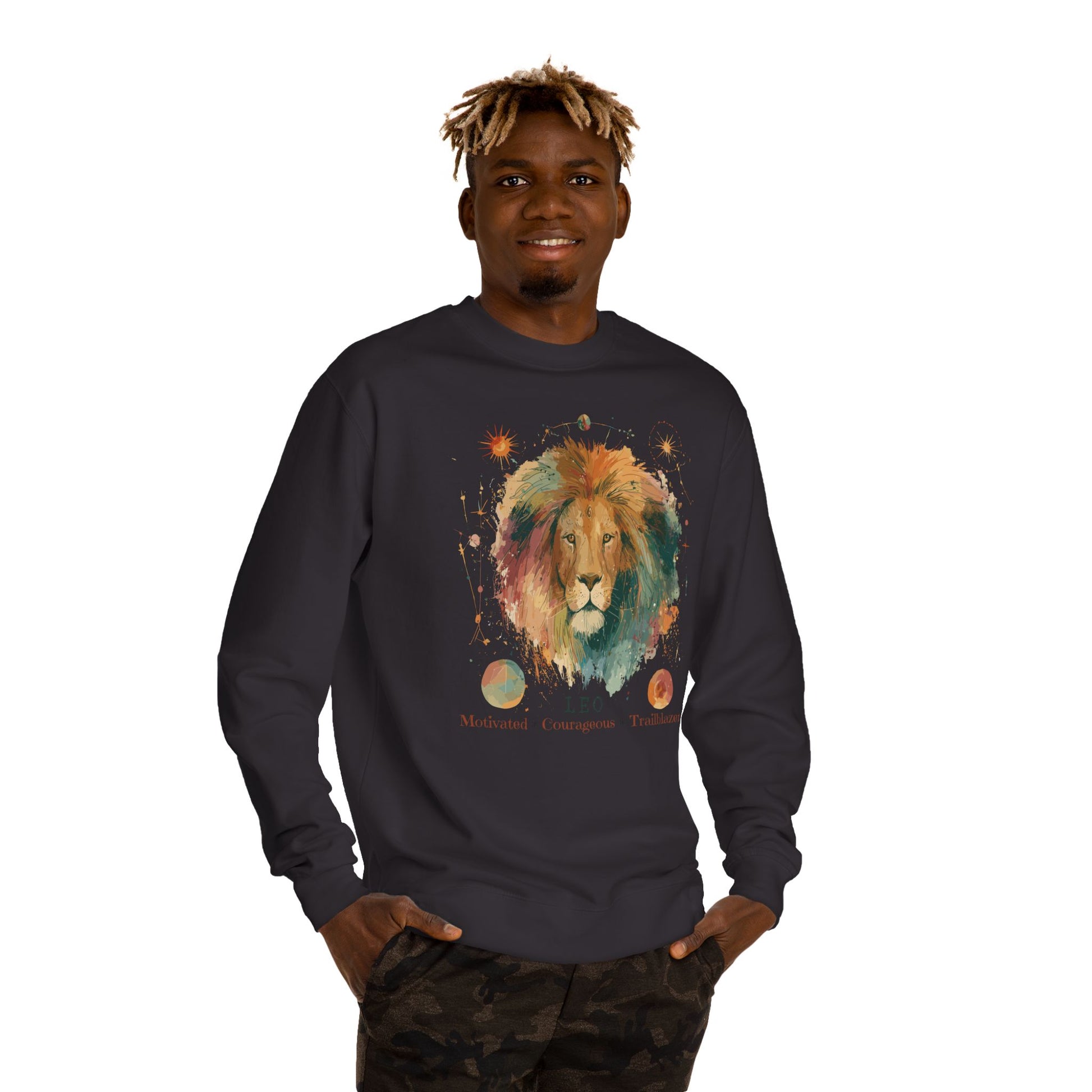 Retro inspired Leo Zodiac Sweatshirt — Bold Lion Astrology Crewneck Astrological birthday crewneck sweatshirt