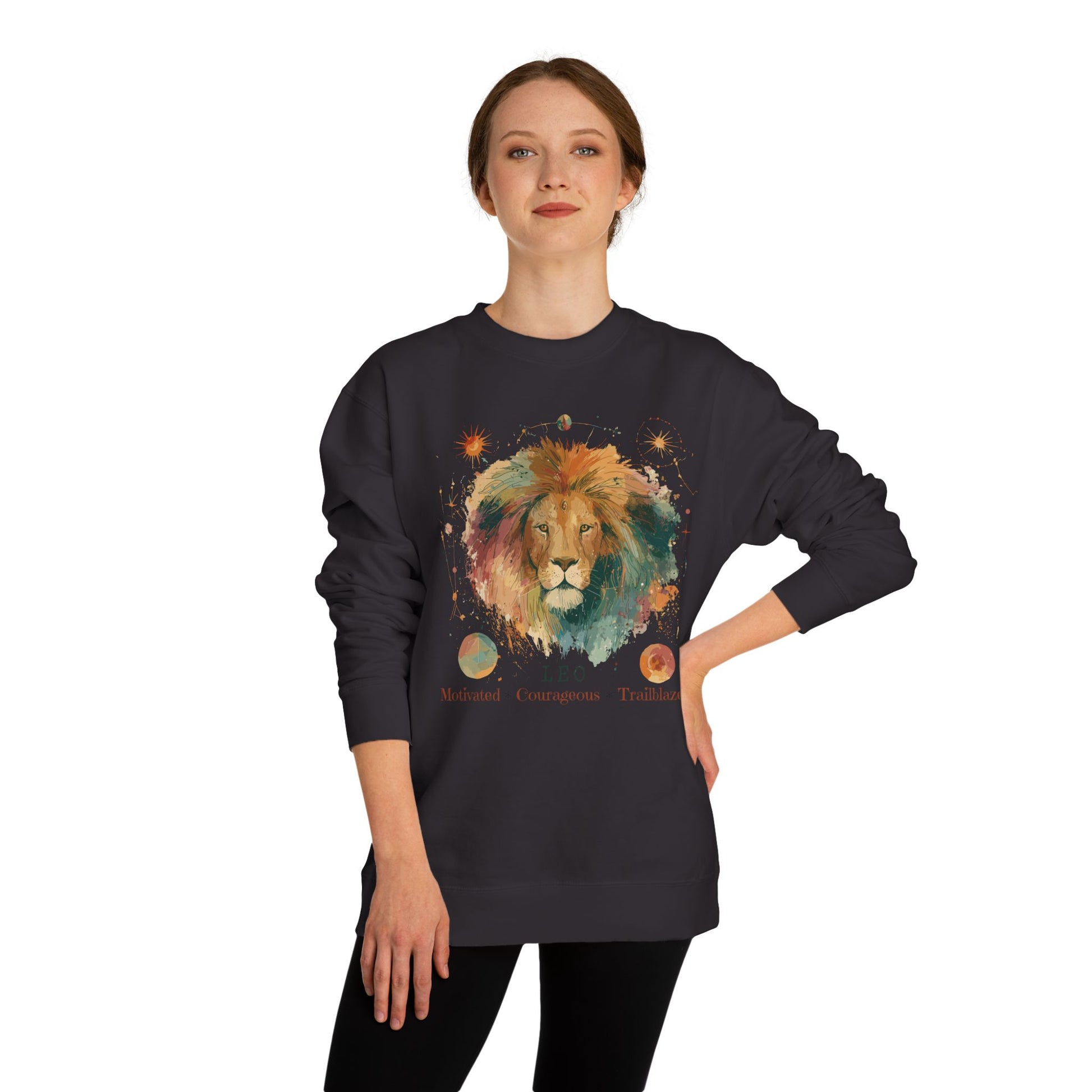 Retro inspired Leo Zodiac Sweatshirt — Bold Lion Astrology Crewneck Astrological birthday crewneck sweatshirt