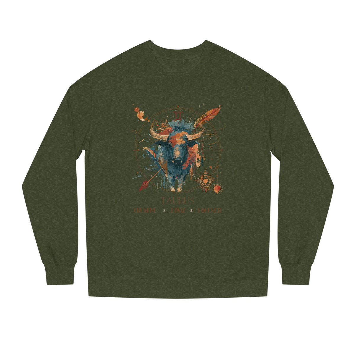 Retro inspired Taurus Zodiac Crewneck Sweatshirt — Muted desert colors Horoscope birthdays giftables