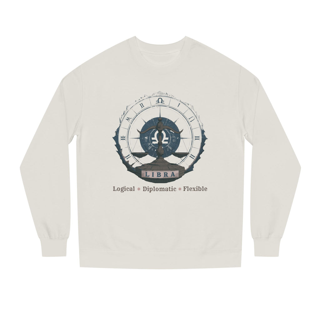 Vintage inspired Libra Zodiac Sweatshirt – Libra Scales Crewneck (Logical • Diplomatic • Flexible Birthdays & celebrations