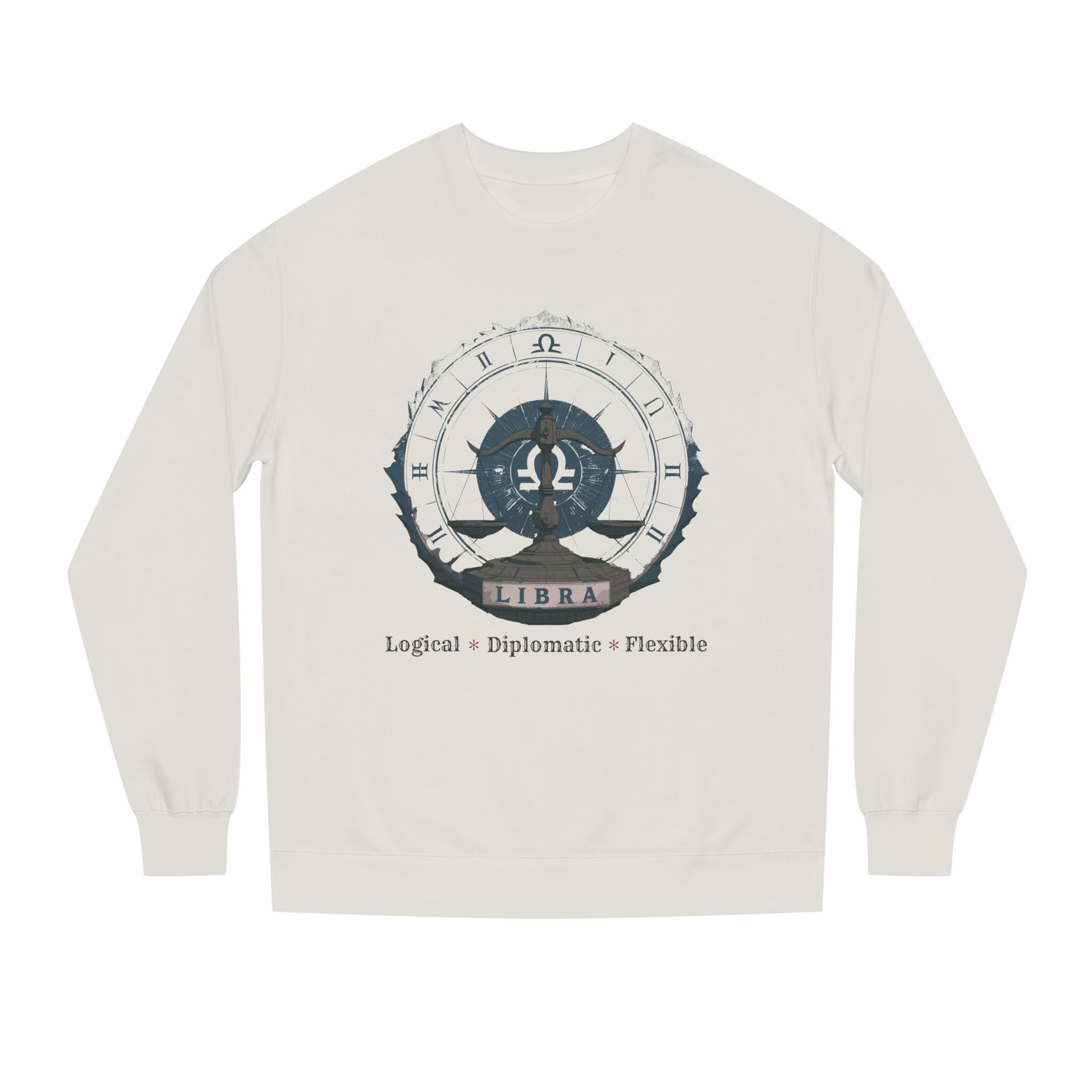 Vintage inspired Libra Zodiac Sweatshirt – Libra Scales Crewneck (Logical • Diplomatic • Flexible Birthdays & celebrations