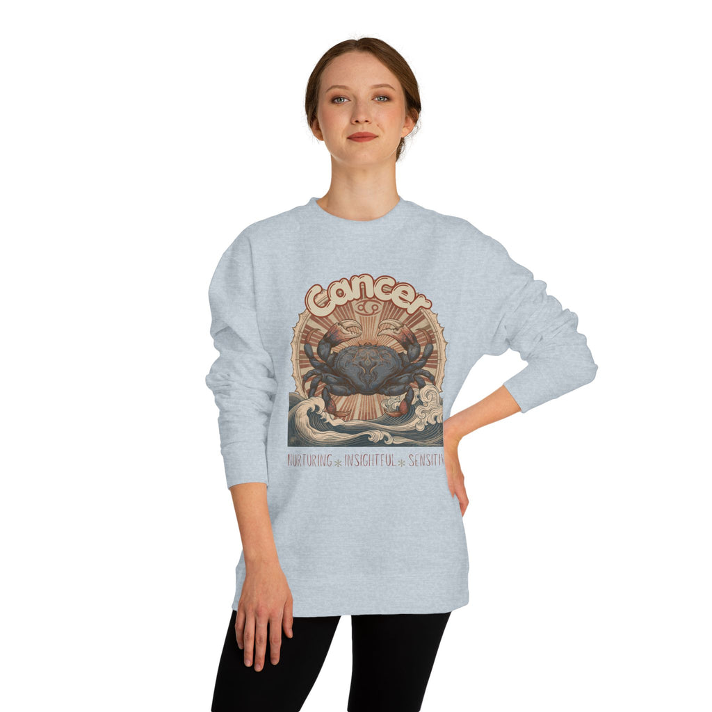 Retro inspired Horoscope for Cancer Zodiac sign Crewneck Sweatshirt — Giftable for Cancer birthdays