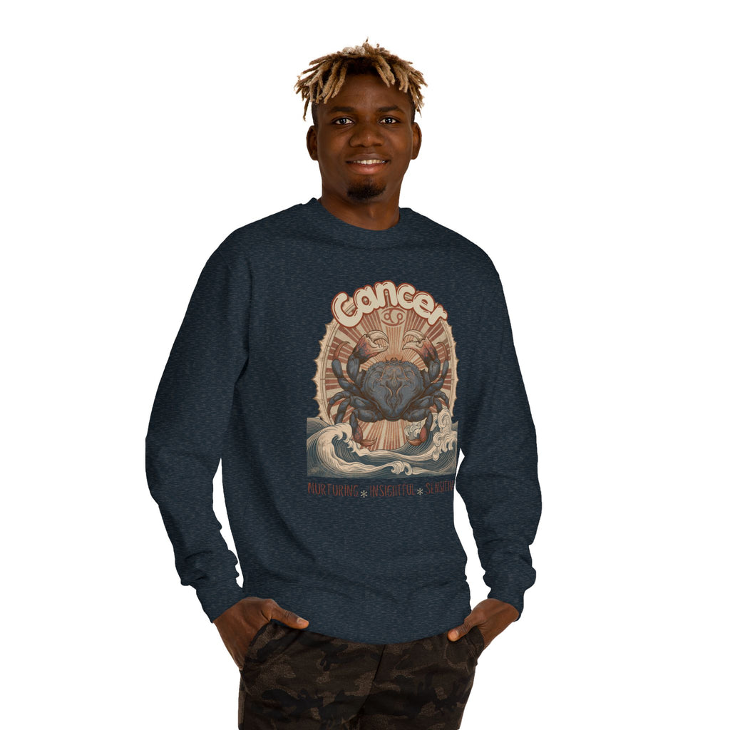 Retro inspired Horoscope for Cancer Zodiac sign Crewneck Sweatshirt — Giftable for Cancer birthdays