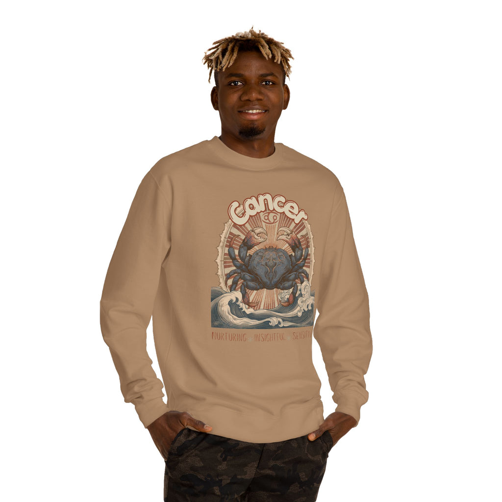 Retro inspired Horoscope for Cancer Zodiac sign Crewneck Sweatshirt — Giftable for Cancer birthdays
