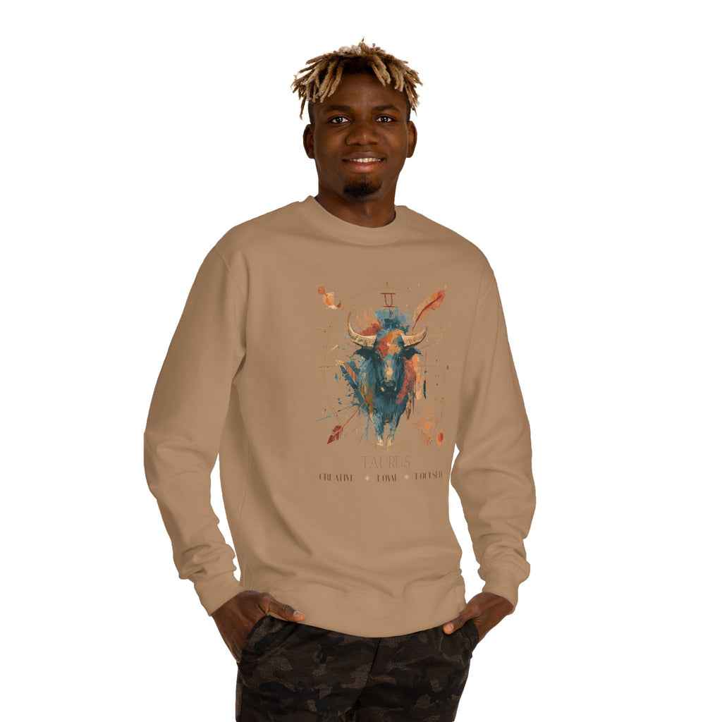 Retro inspired Taurus Zodiac Crewneck Sweatshirt — Muted desert colors Horoscope birthdays giftables