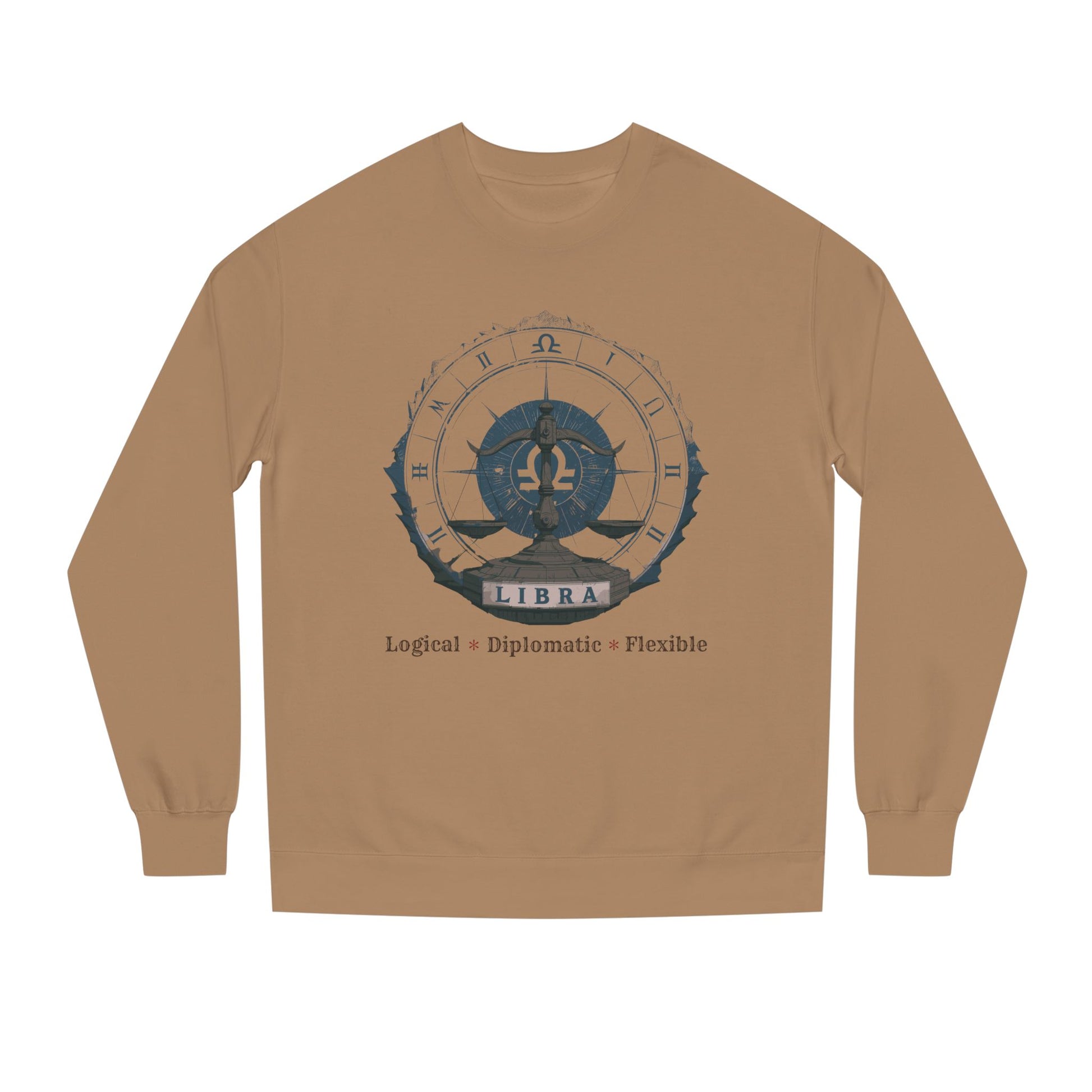 Vintage inspired Libra Zodiac Sweatshirt – Libra Scales Crewneck (Logical • Diplomatic • Flexible Birthdays & celebrations