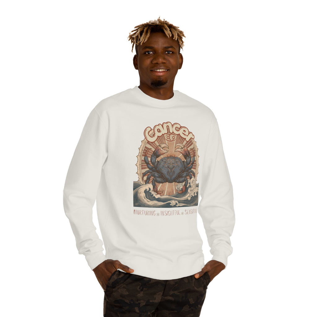 Retro inspired Horoscope for Cancer Zodiac sign Crewneck Sweatshirt — Giftable for Cancer birthdays