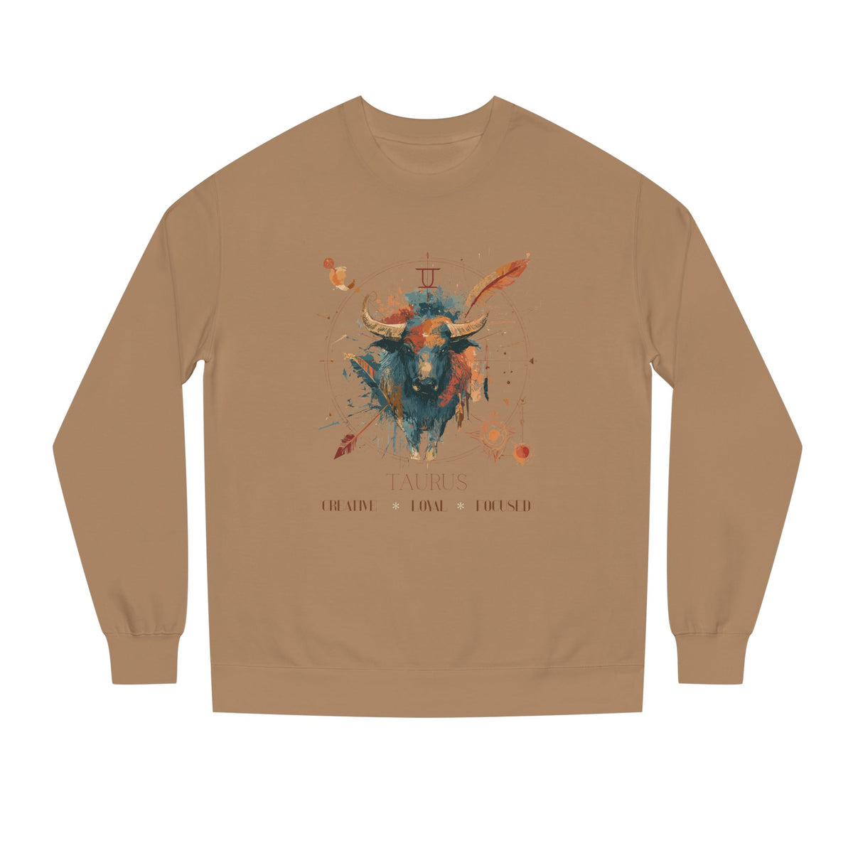 Retro inspired Taurus Zodiac Crewneck Sweatshirt — Muted desert colors Horoscope birthdays giftables