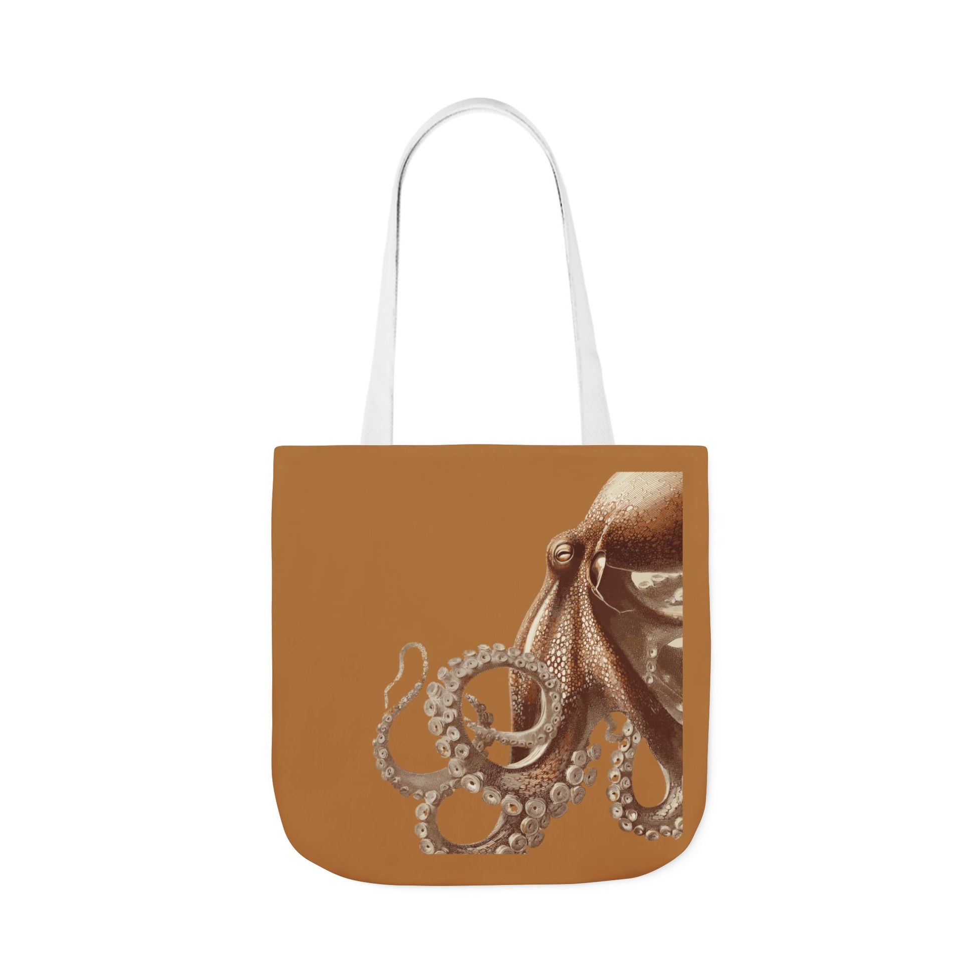 Nautical Octopus Canvas Tote Bag with Color Straps, Boho Beach Bag, Eco-Friendly Grocery Tote, Gift for Sea Lovers, Nautical Art Tote