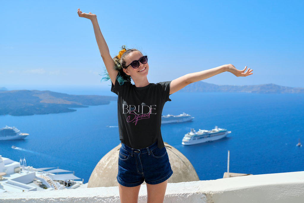 Bride Squad Cotton Tee, Perfect for Bachelorette Parties, Wedding Celebrations, Bridal Showers, Gifts for Bridesmaids, Matching Outfits