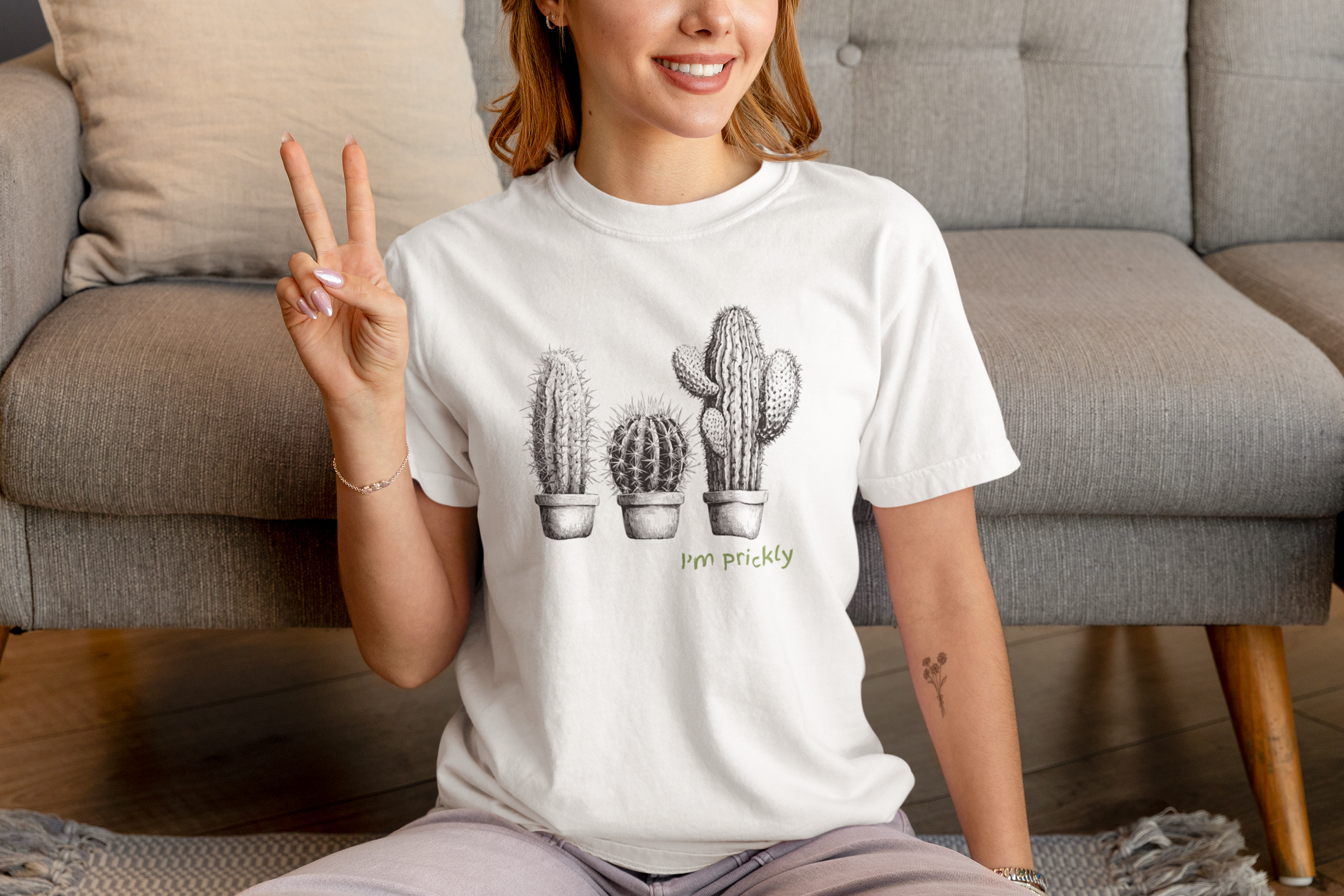 Prickly Cactus T-shirt - Funny Saying and Boho Freespirit Design