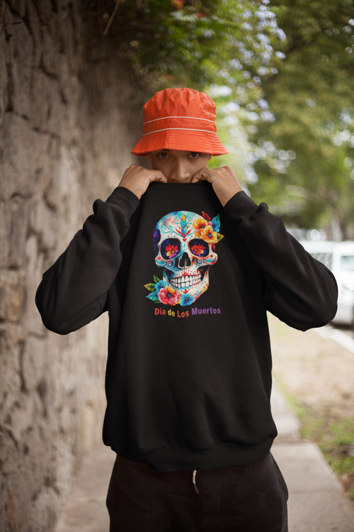 Day of the Dead, Dia de los Muertos Crewneck Sweatshirt - Halloween, Costume Unisex