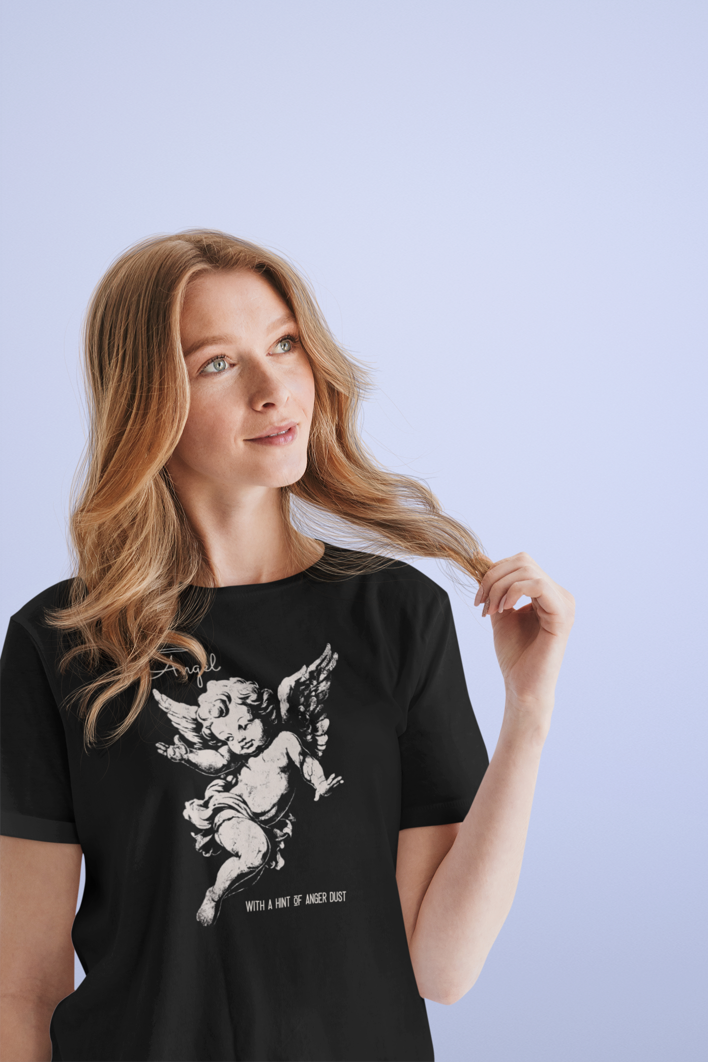 Vintage Cherub T-shirt - Classic Angel Design for Women