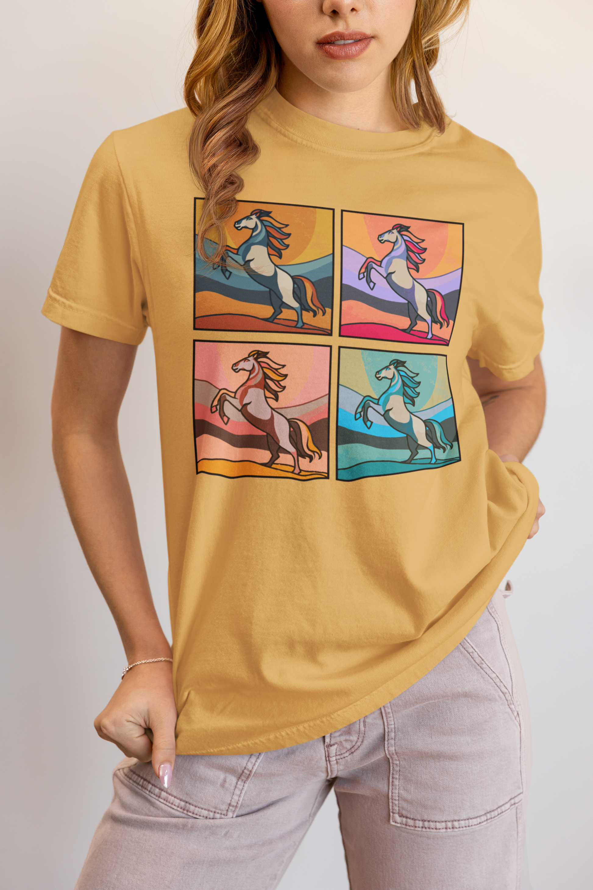 Horse Lover T-Shirt - Bold and Colorful Modern Artsy Design