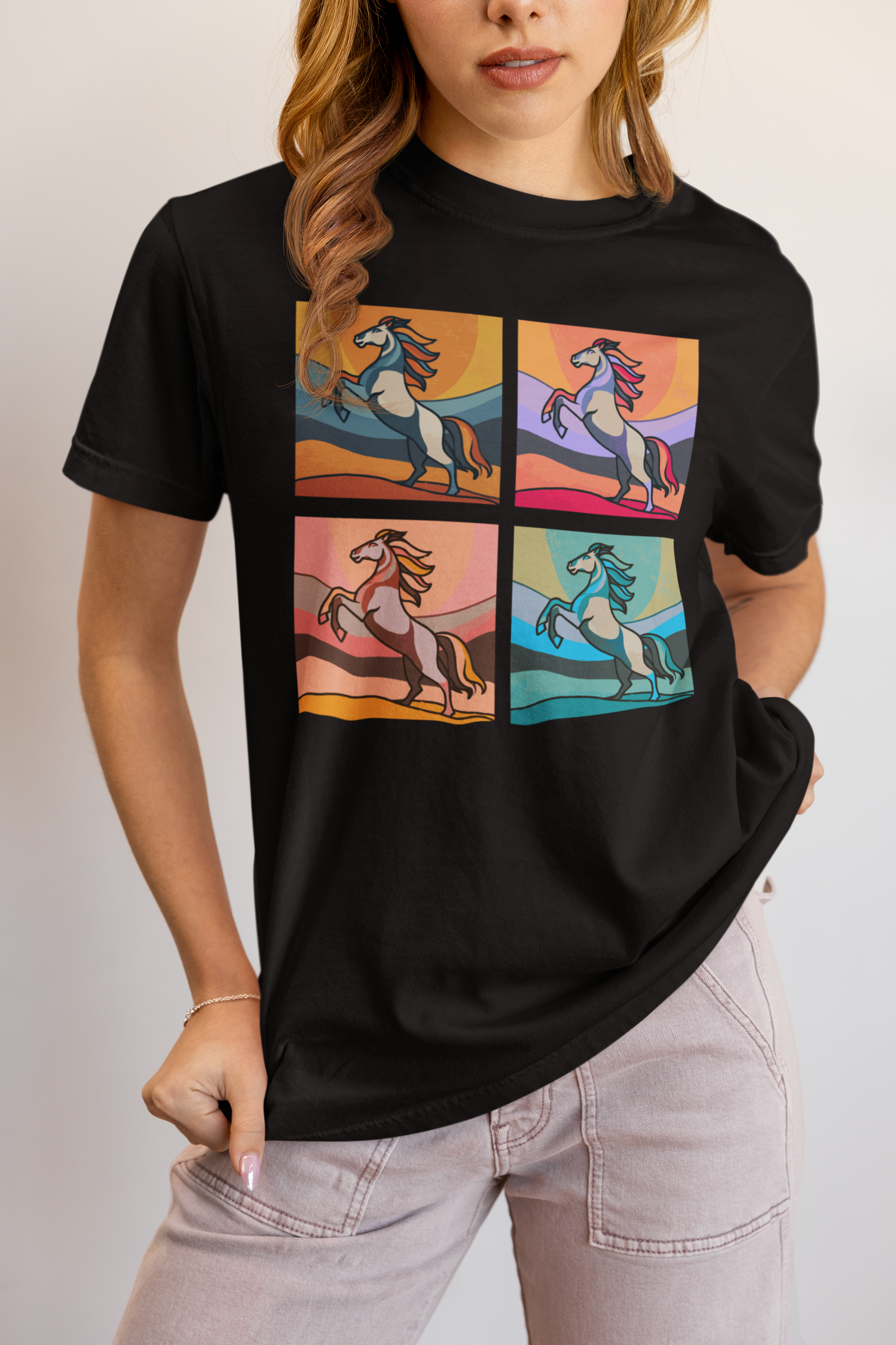 Horse Lover T-Shirt - Bold and Colorful Modern Artsy Design