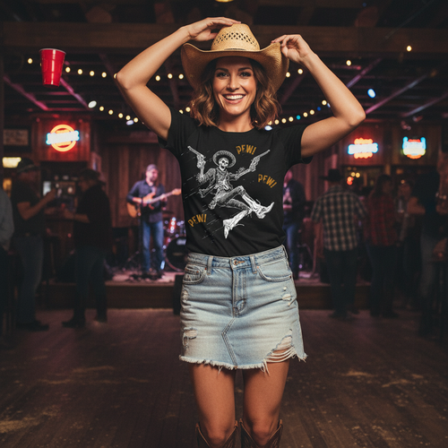 Boho Western inspired Vintage Cowboy T-Shirt skeleton seasonal Shirt liftable unisex Graphic Tshirt parties