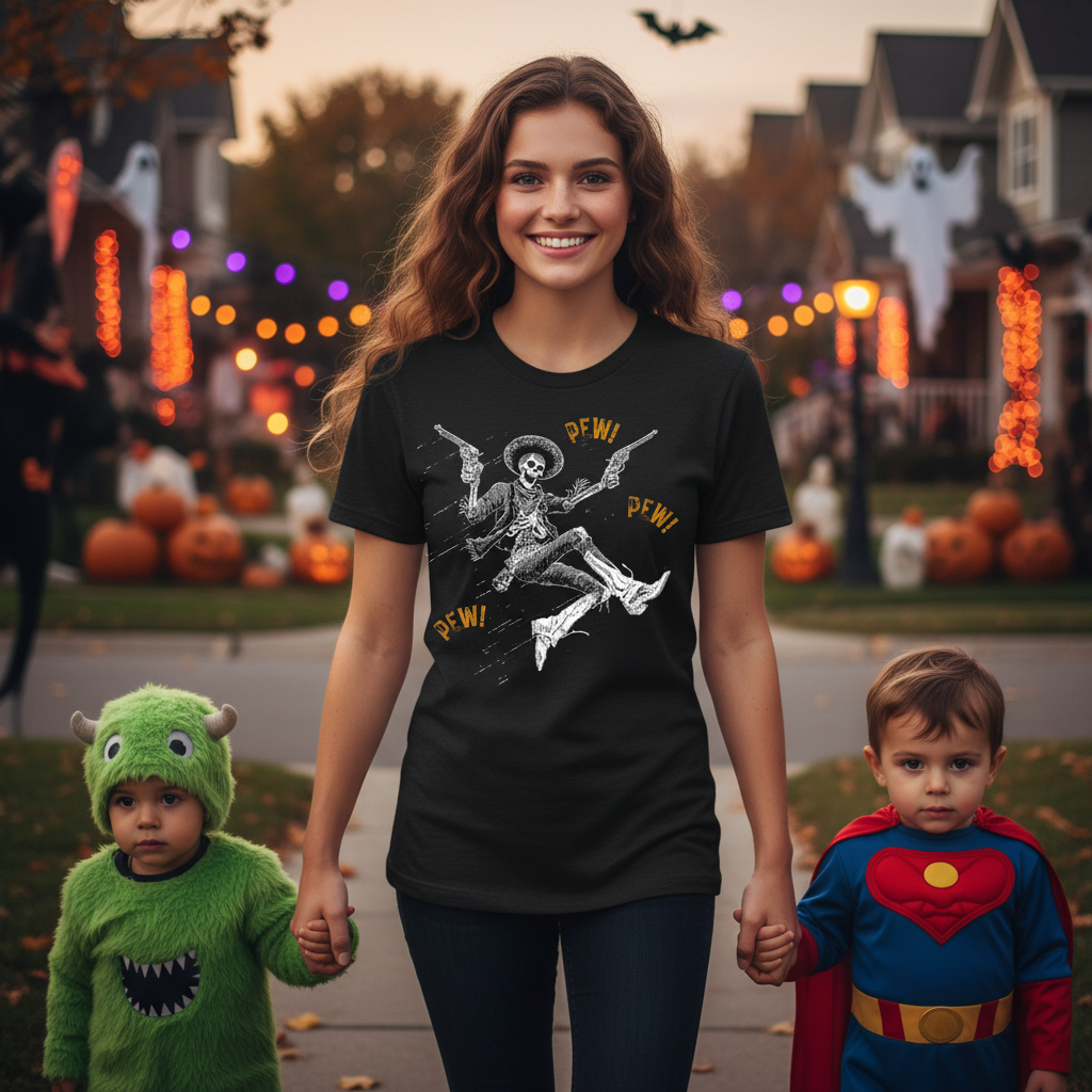 Boho Western inspired Vintage Cowboy T-Shirt skeleton seasonal Shirt liftable unisex Graphic Tshirt parties