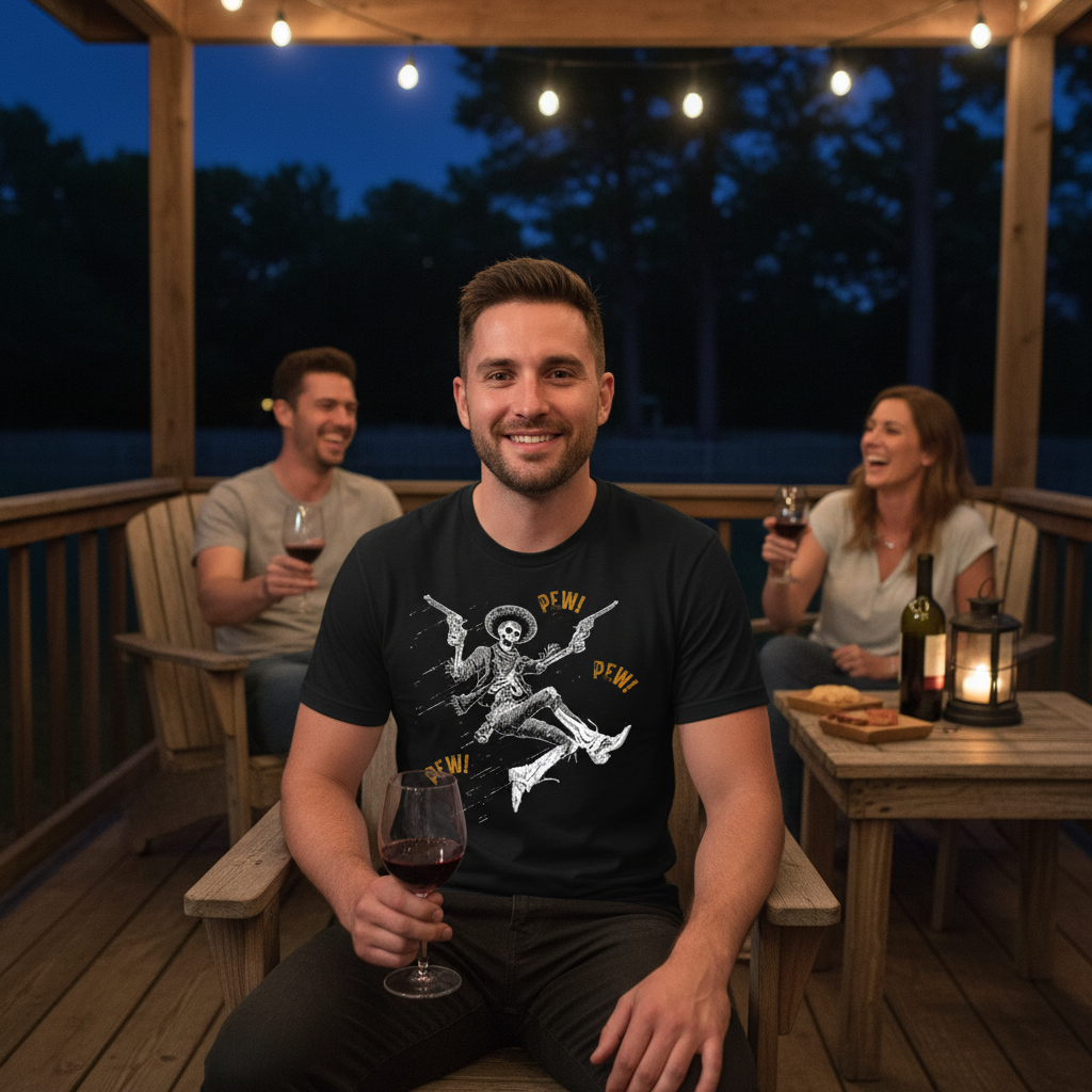 Boho Western inspired Vintage Cowboy T-Shirt skeleton seasonal Shirt liftable unisex Graphic Tshirt parties