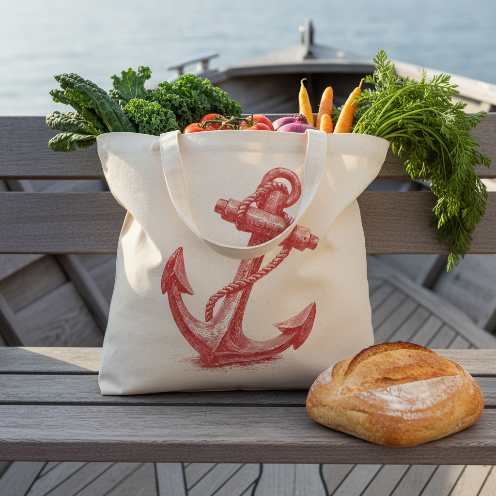Stylish Anchor Canvas Tote Bag Perfect for Beach Days Eco Friendly Shopping Everyday Use Unique Gift for anyone that loves the ocean Nautical Lovers