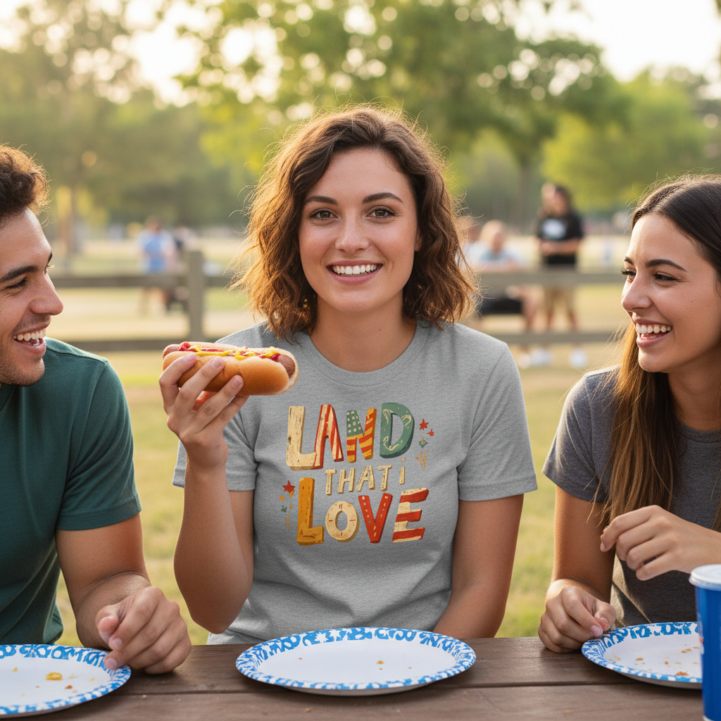 Patriotic loving tee proud love America Unisex T-Shirt  4th of July red white and blue freedom inspired t-shirt  Softstyle Comfort for Patriotic Souls