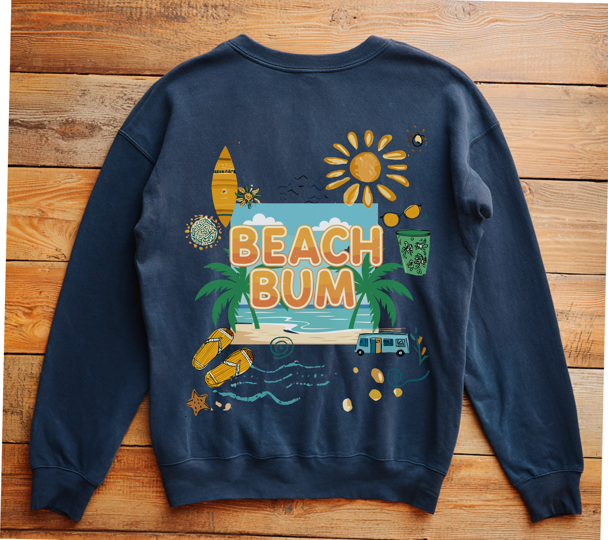 Beach Bum Sweatshirt The Vacation Crewneck Retro Surf inspired Pullover Beach lovers sweatshirt