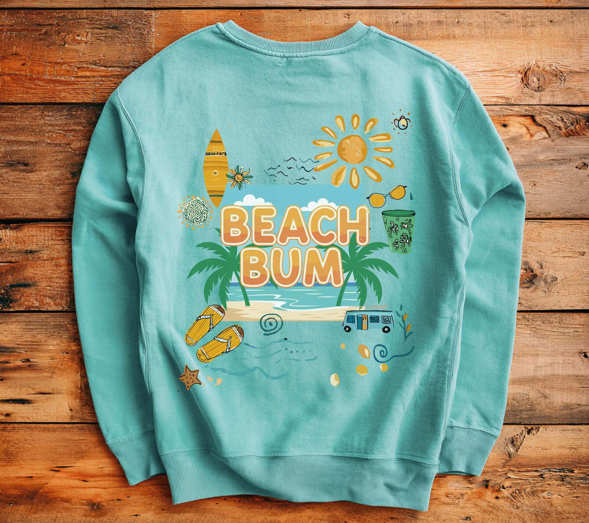 Beach Bum Sweatshirt The Vacation Crewneck Retro Surf inspired Pullover Beach lovers sweatshirt