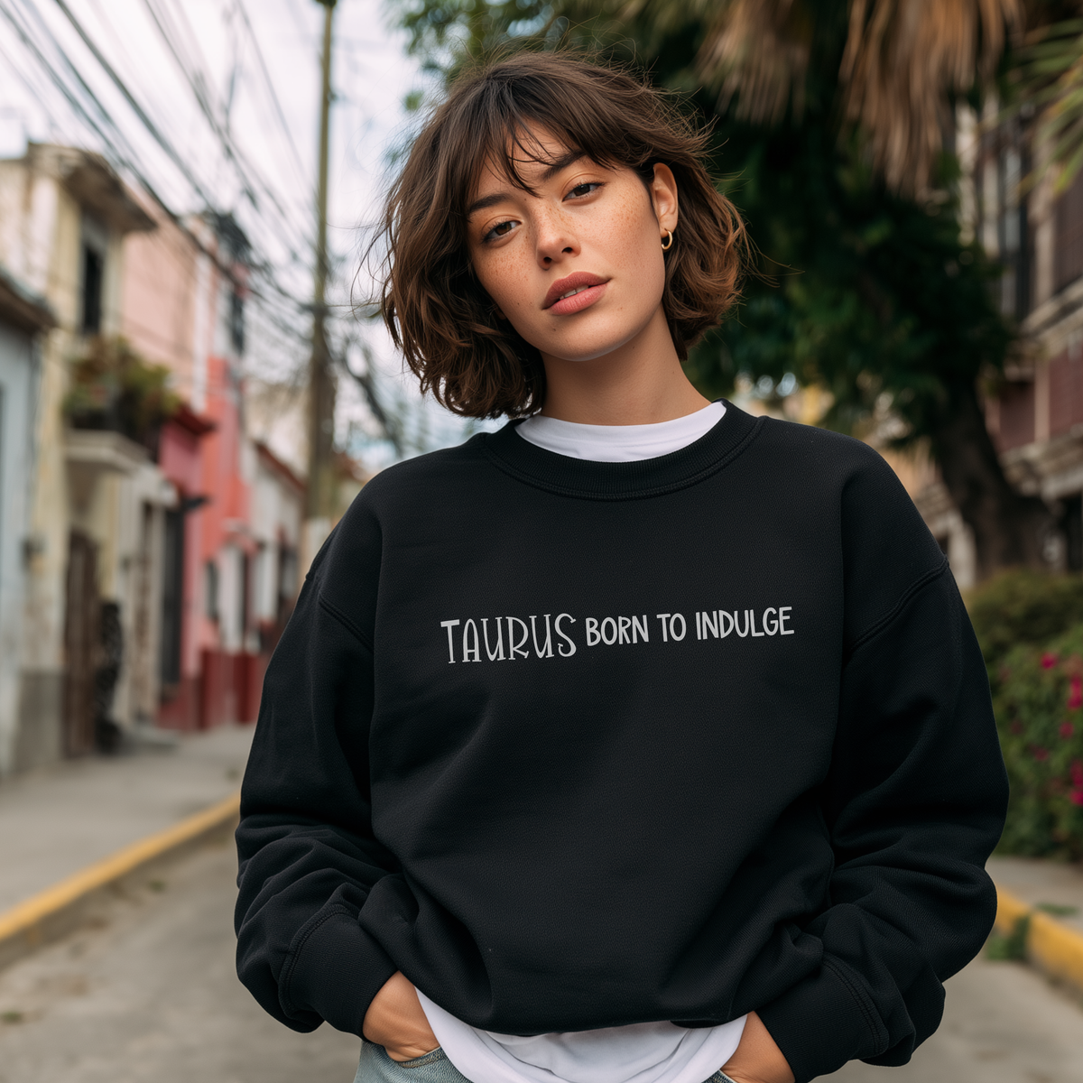 Embroidered Taurus Zodiac Unisex Crewneck Sweatshirt Horoscope giftable birthday