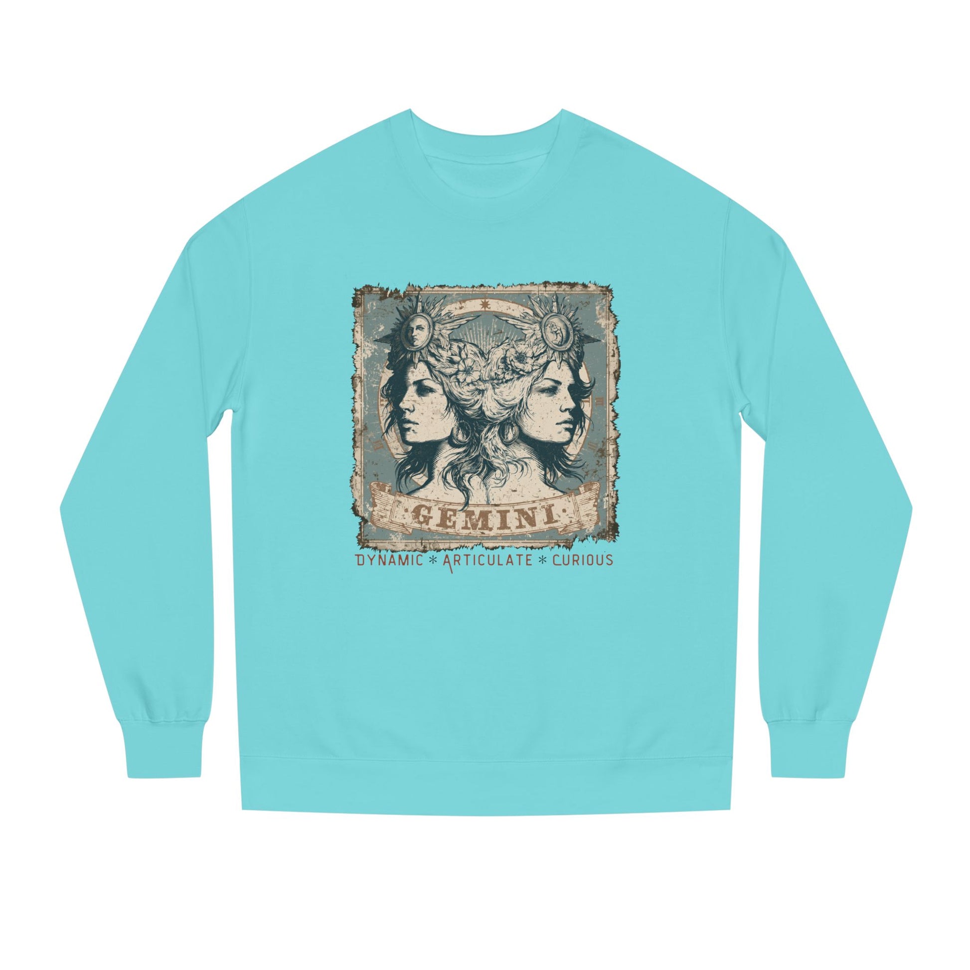 Vintage inspired Horoscope for Gemini Zodiac Crewneck Sweatshirt — Inspired birthday giftable astrological sweatshirt