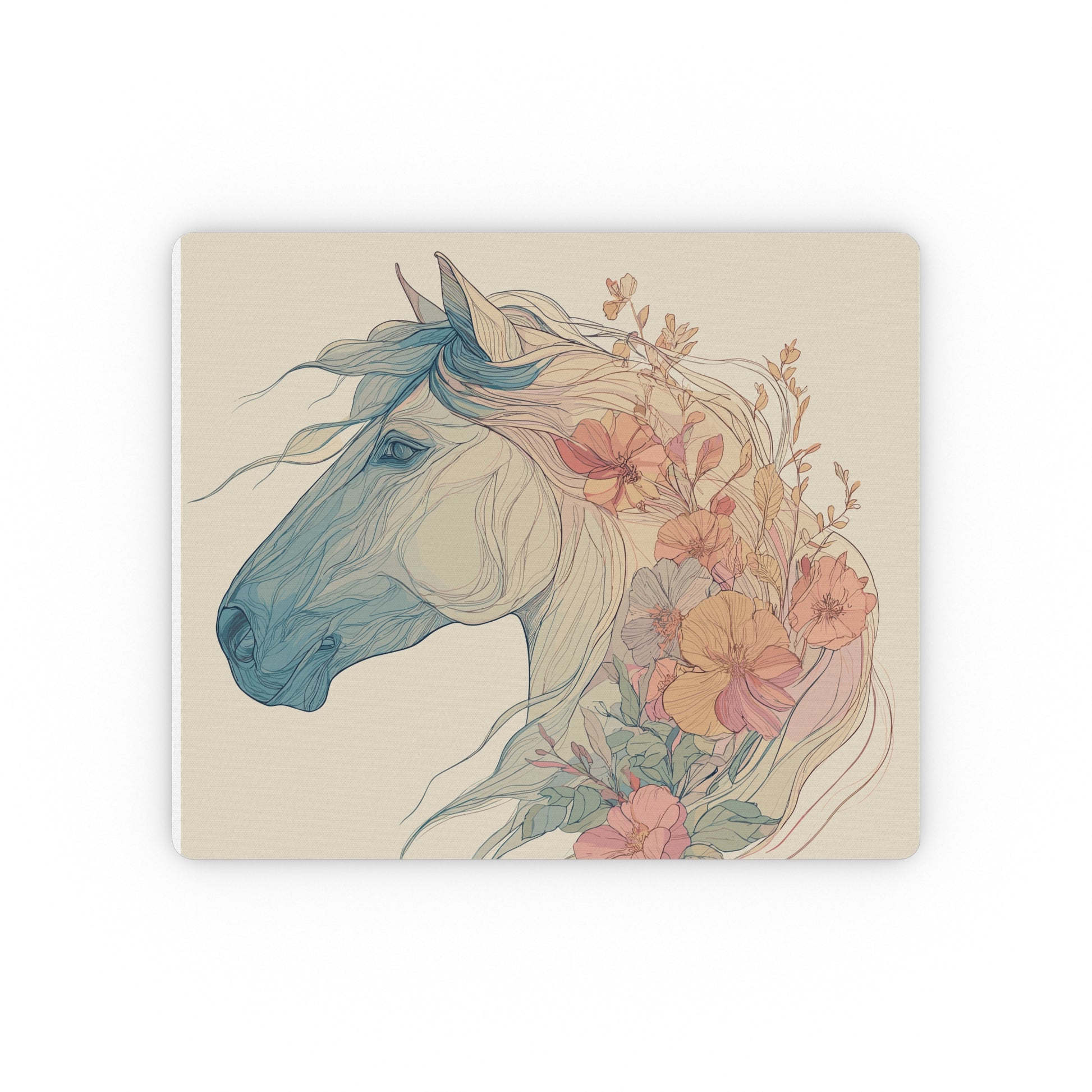 Horse lover inspired mouse pad Nature inspired boho vibe Mouse Pad equestrian tech gifts floral horse desk accessory