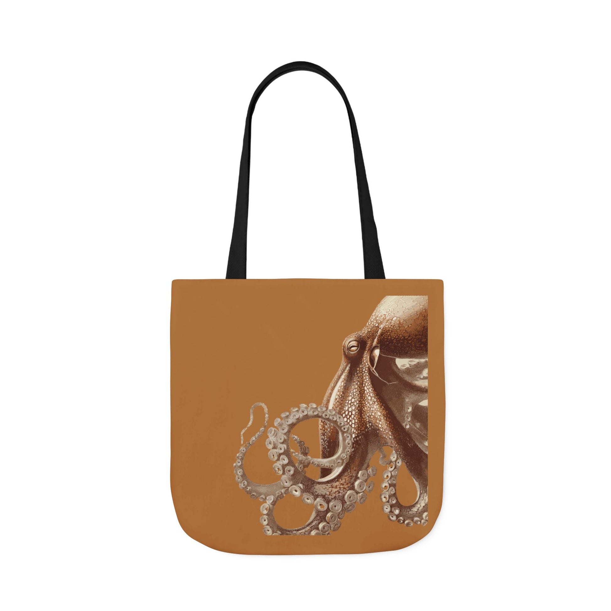 Nautical Octopus Canvas Tote Bag with Color Straps, Boho Beach Bag, Eco-Friendly Grocery Tote, Gift for Sea Lovers, Nautical Art Tote