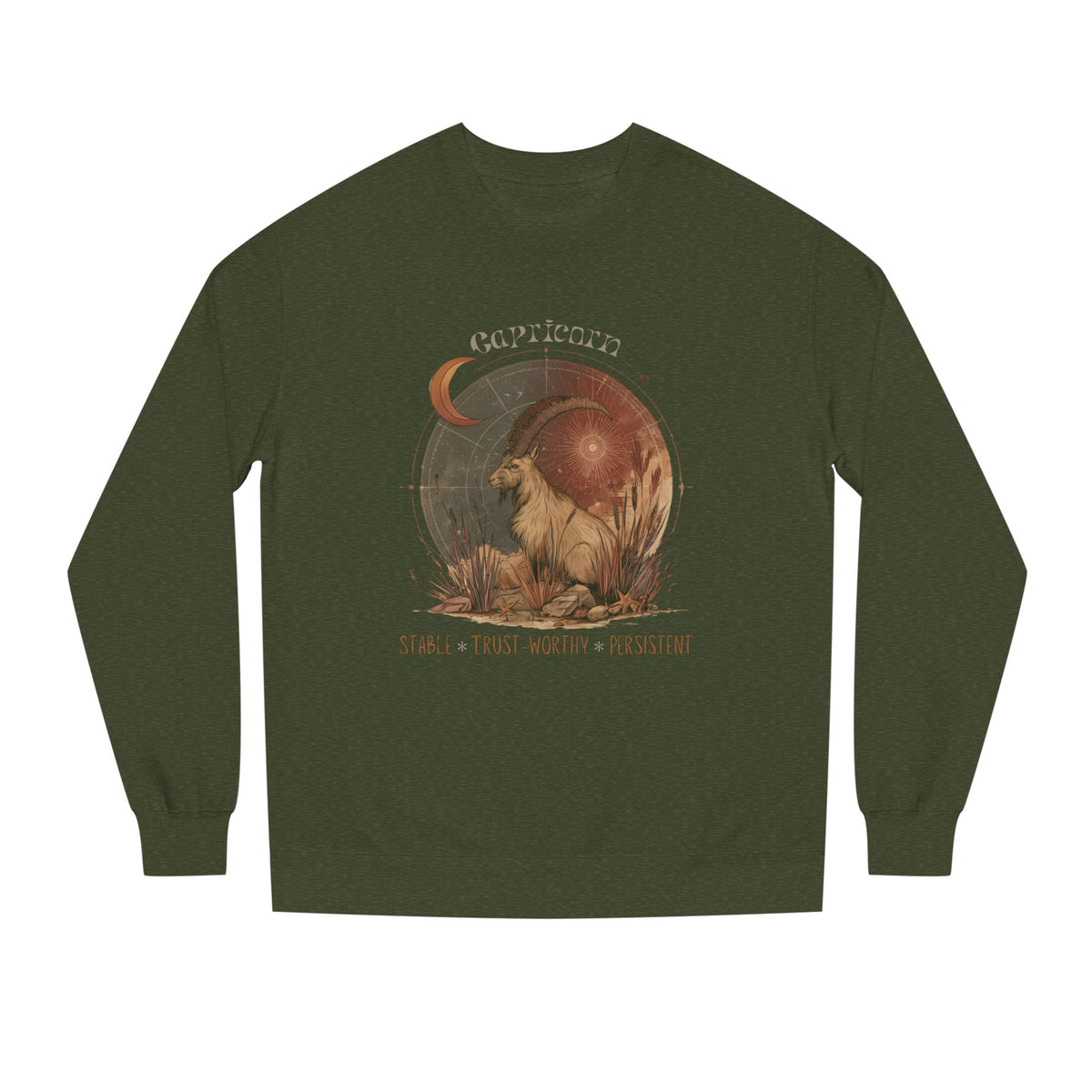 Retro inspired Capricorn Horoscope Crewneck Sweatshirt Astrological gifts for Zodiac lovers