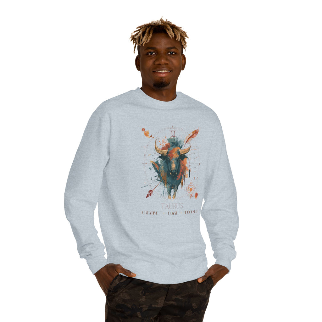 Retro inspired Taurus Zodiac Crewneck Sweatshirt — Muted desert colors Horoscope birthdays giftables