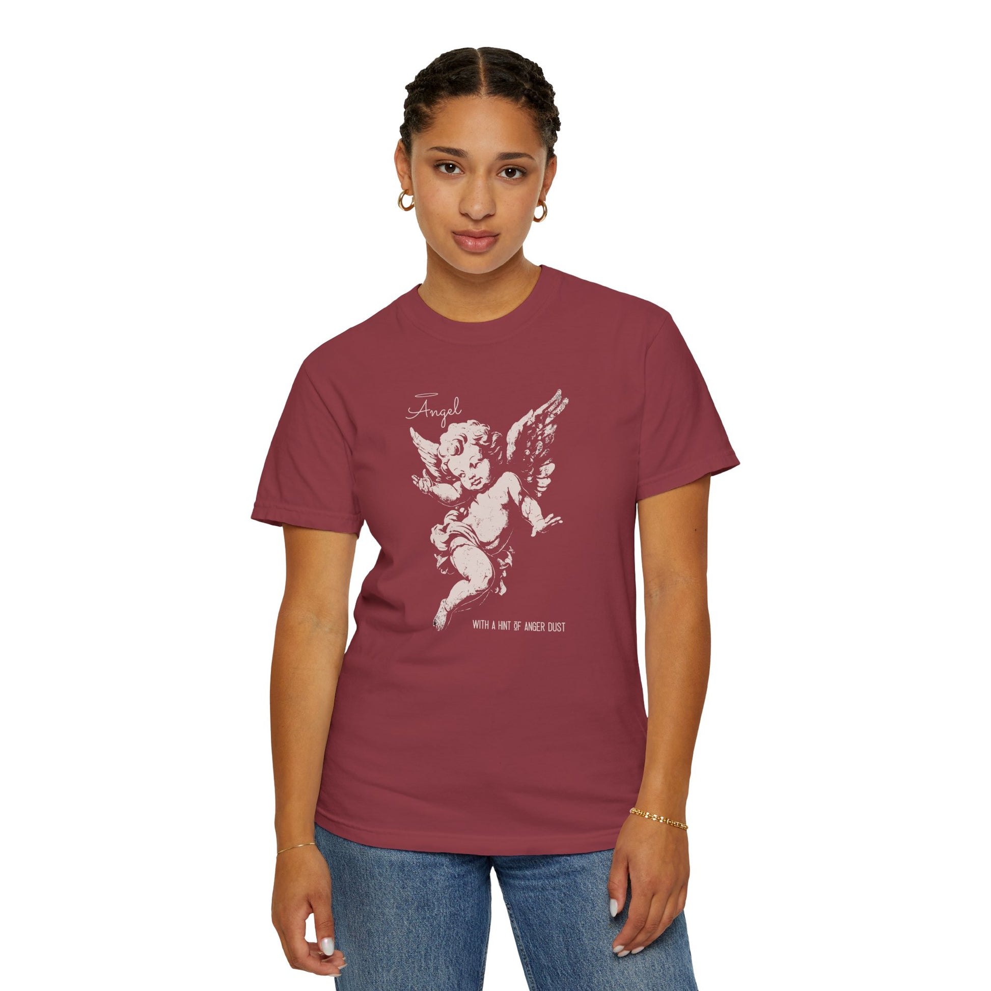 Vintage Cherub T-shirt - Classic Angel Design for Women