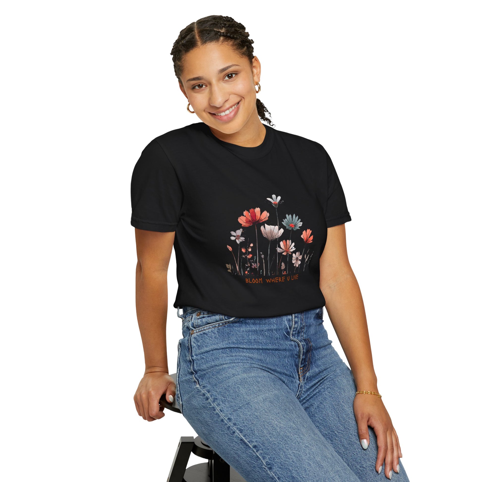 Wild Flower Graphic T-shirt, Modern, simple, nice gift idea